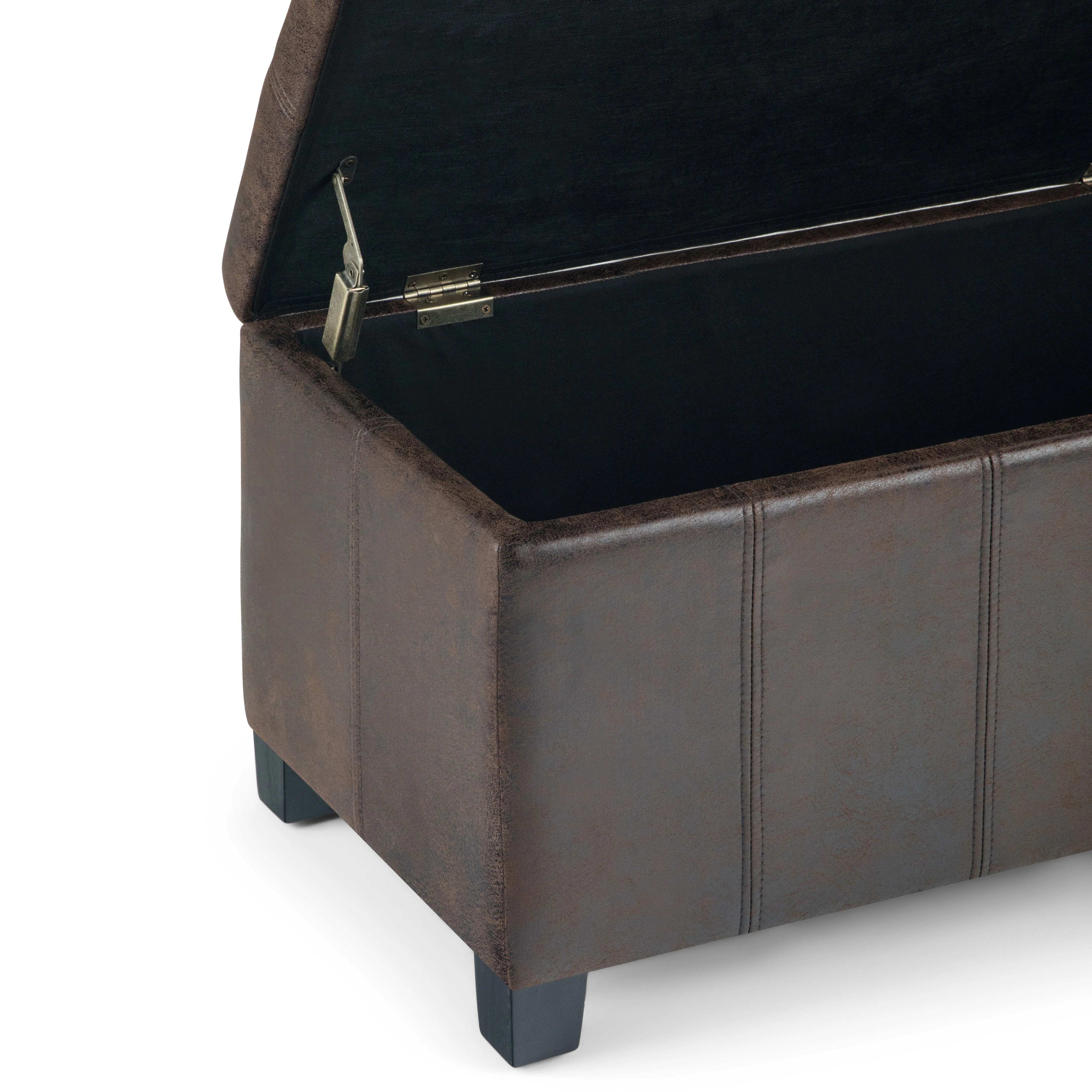 Dover - Storage Ottoman Bench - Distressed Brown - Image 5
