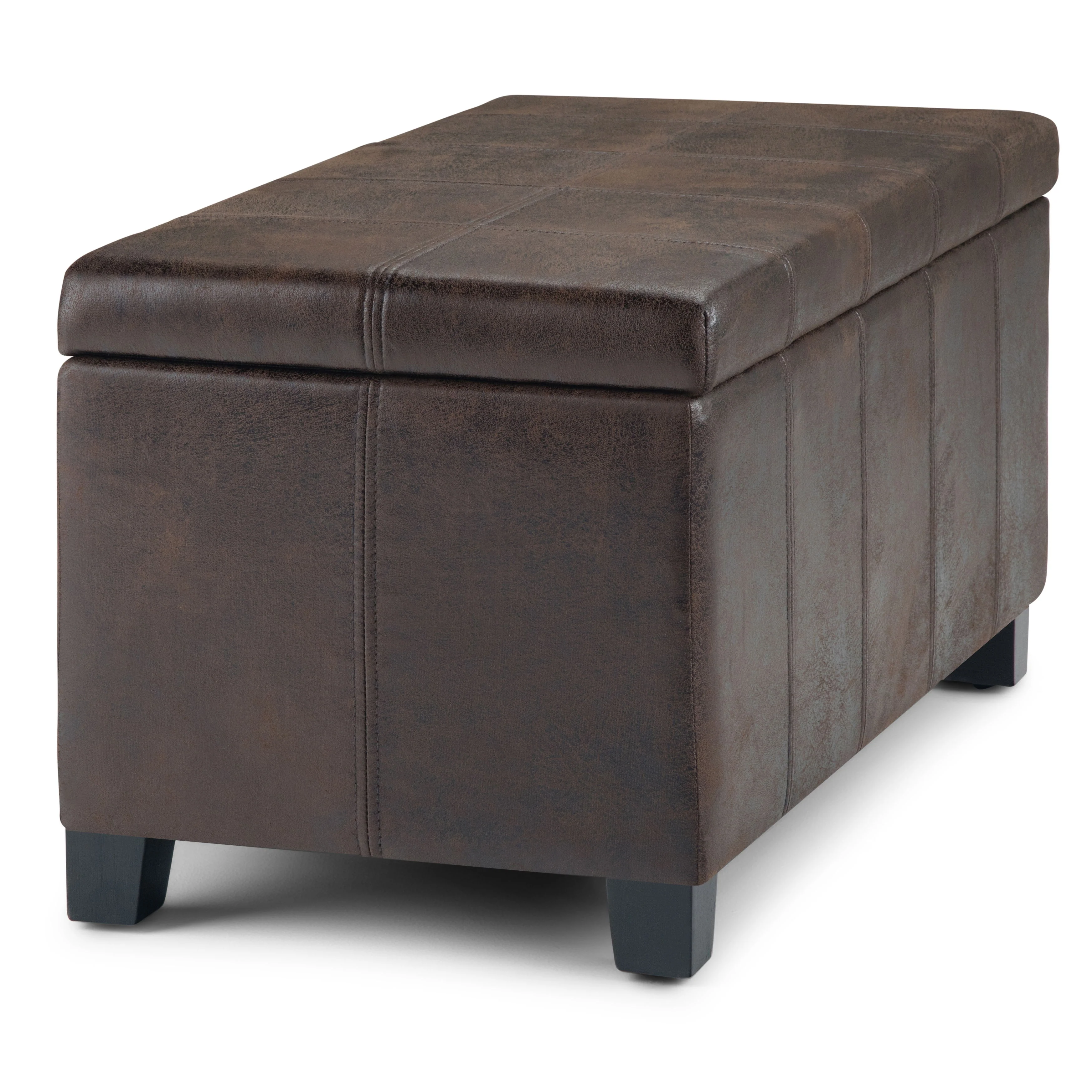 Dover - Storage Ottoman Bench - Distressed Brown - Image 6