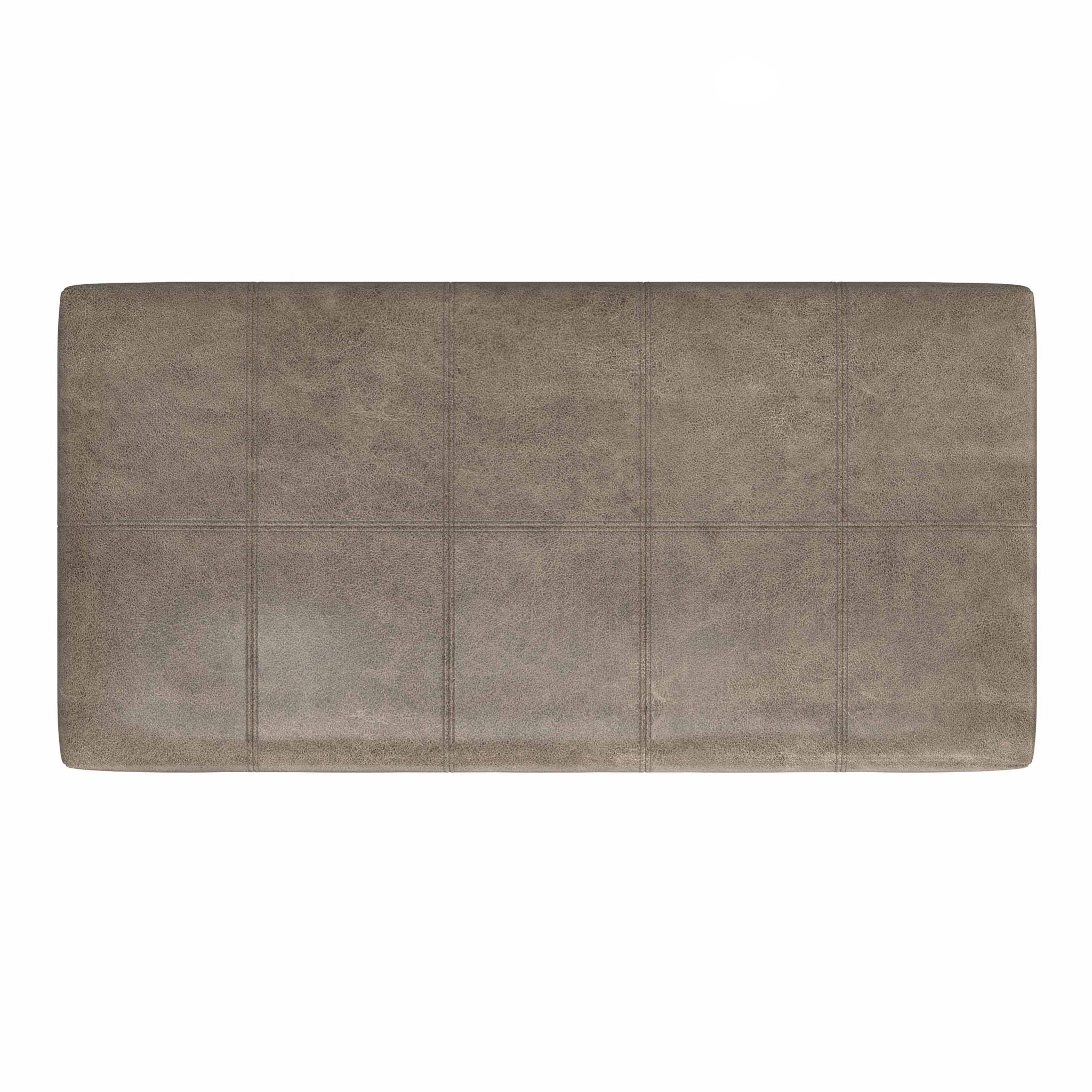 Dover - Storage Ottoman In Smoky Leather With Lift Up Storage - Brown - Image 3