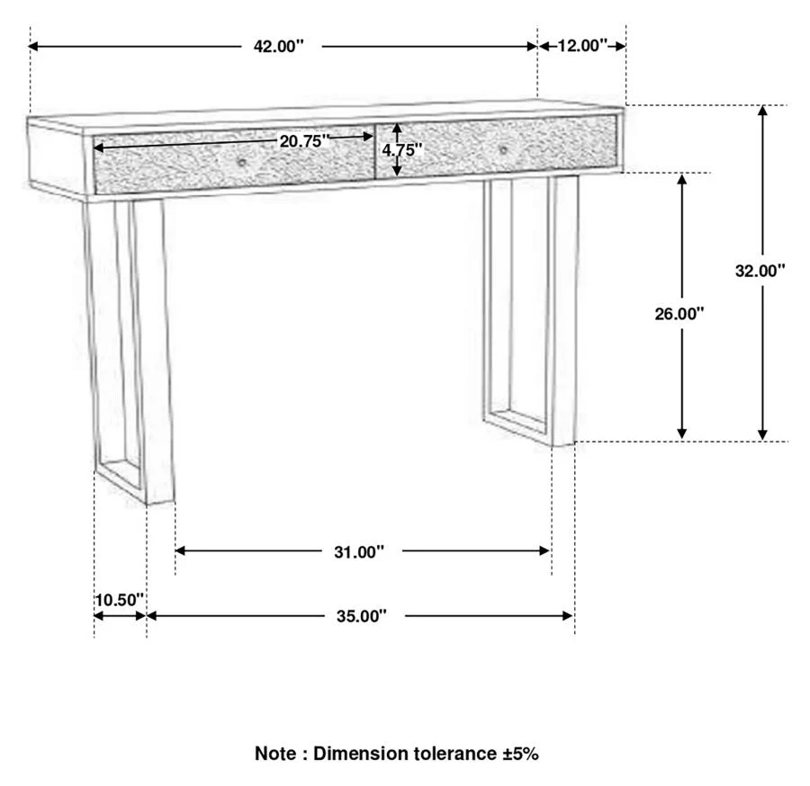 Draco - 2-Drawer Console Table Hand Carved Details - Natural - Image 11