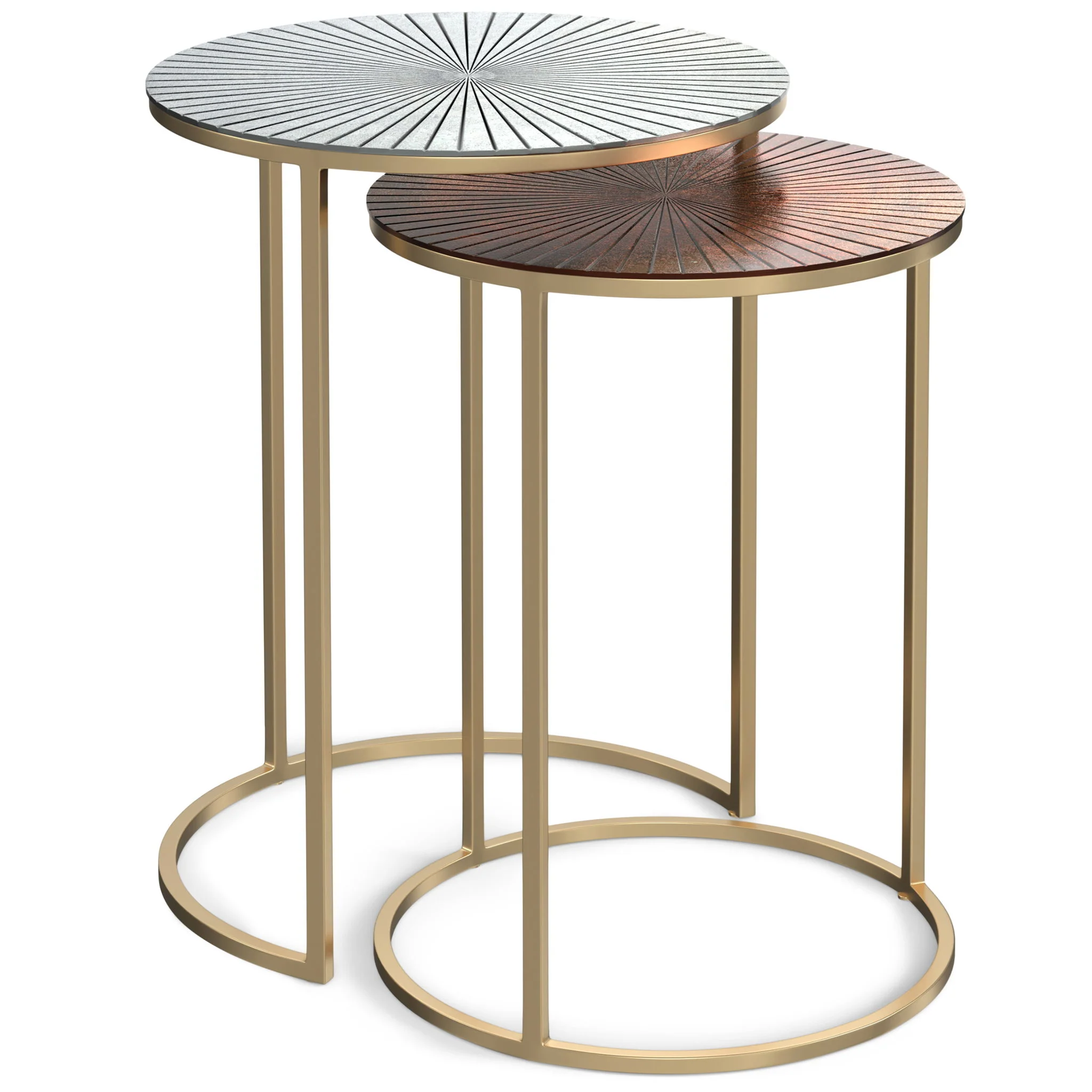 Drake - 2 Piece Nesting Table - Antique Nickel / Antique Copper - Image 8