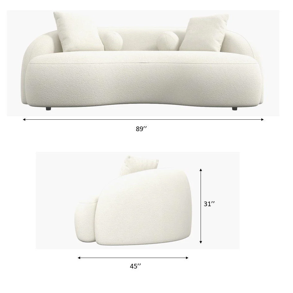 Drake - Japandi Style Curvy Boucle Sofa - Image 10
