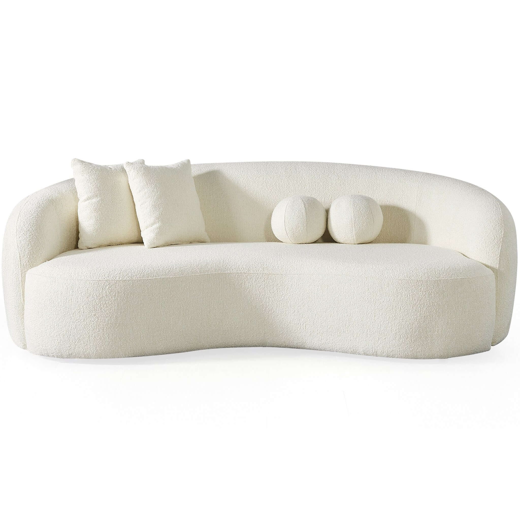 Drake - Japandi Style Curvy Boucle Sofa - Image 21
