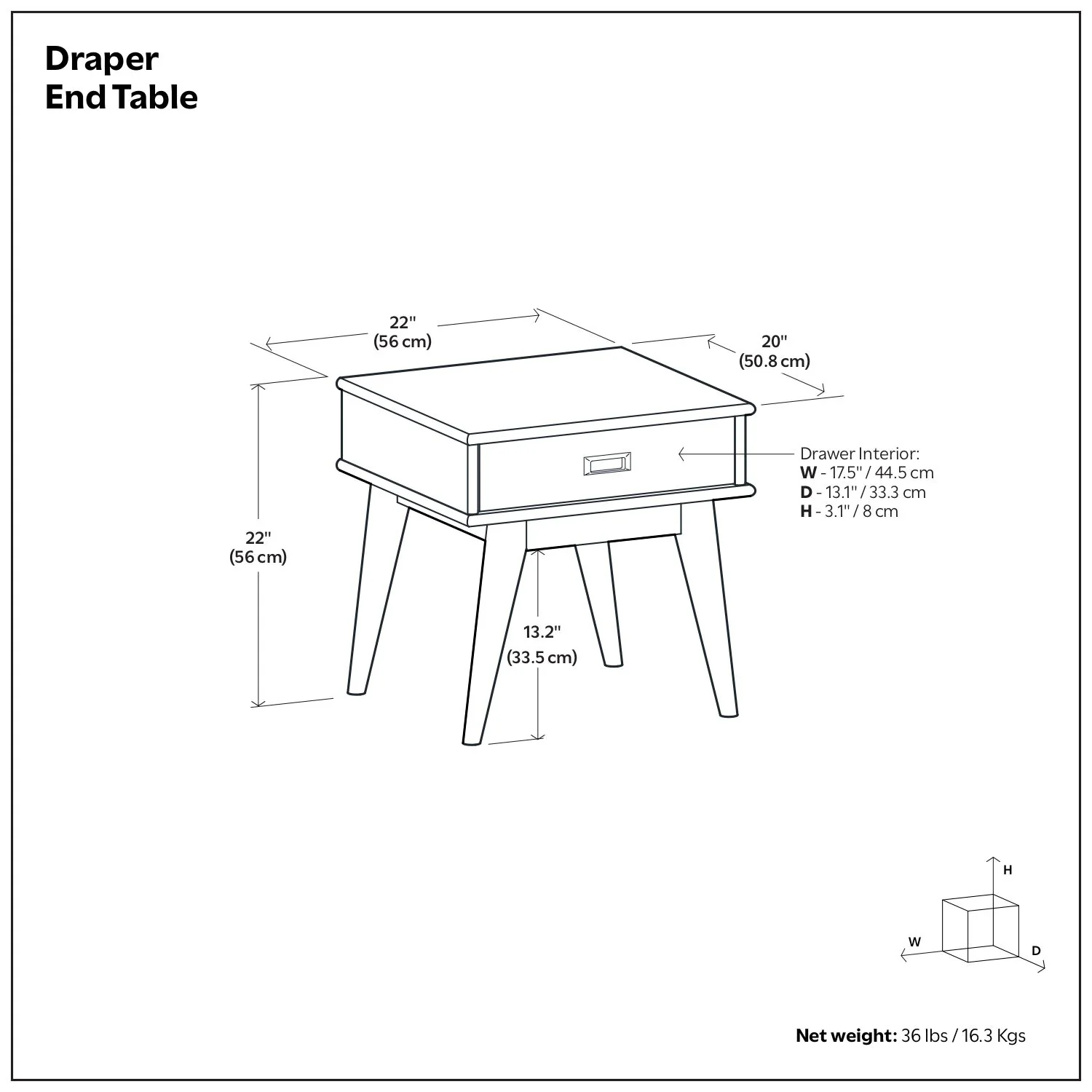 Draper - Handcrafted Mid Century End Table - Image 17