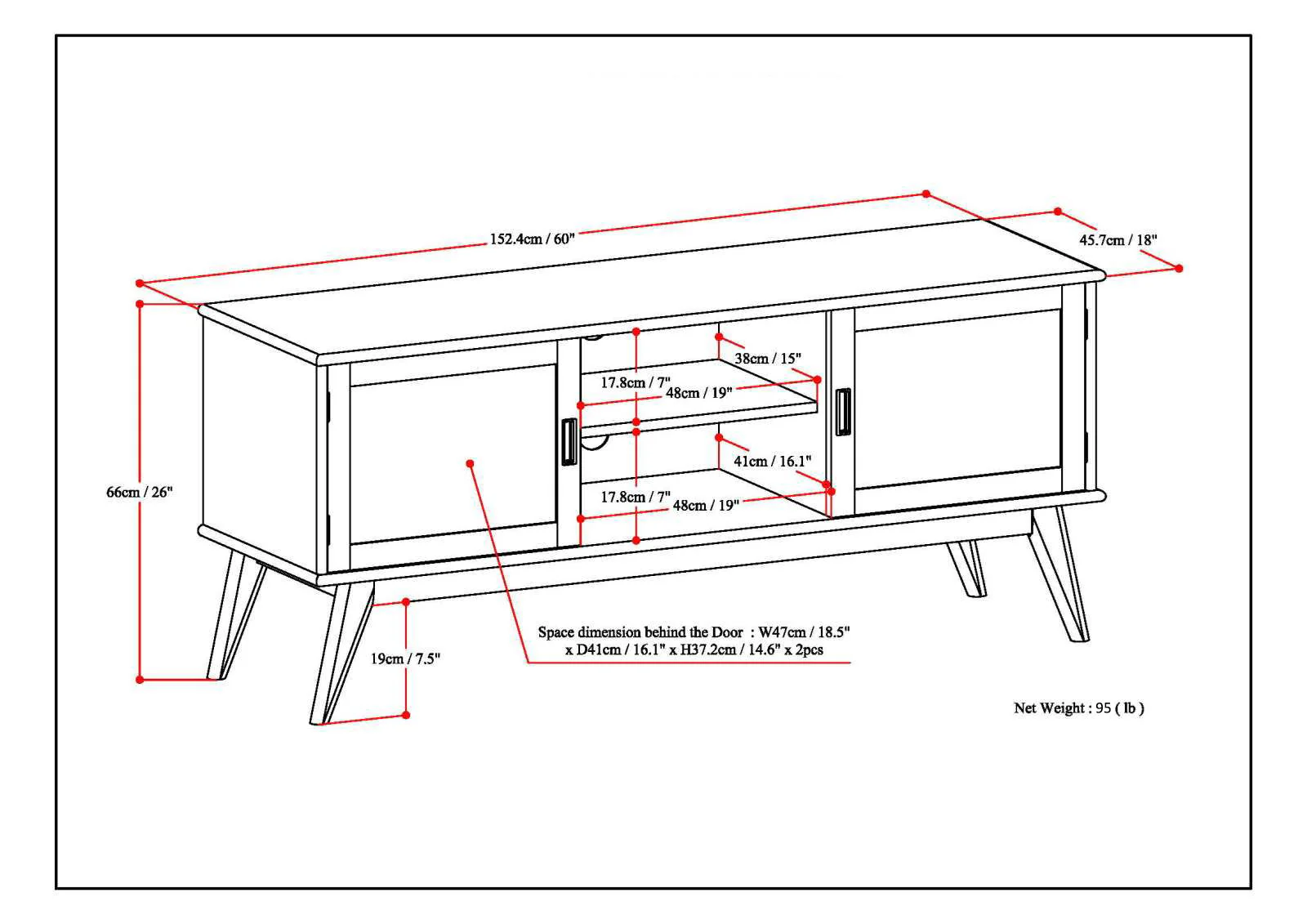 Draper - Handcrafted Mid Century Low TV Media Stand - Image 46