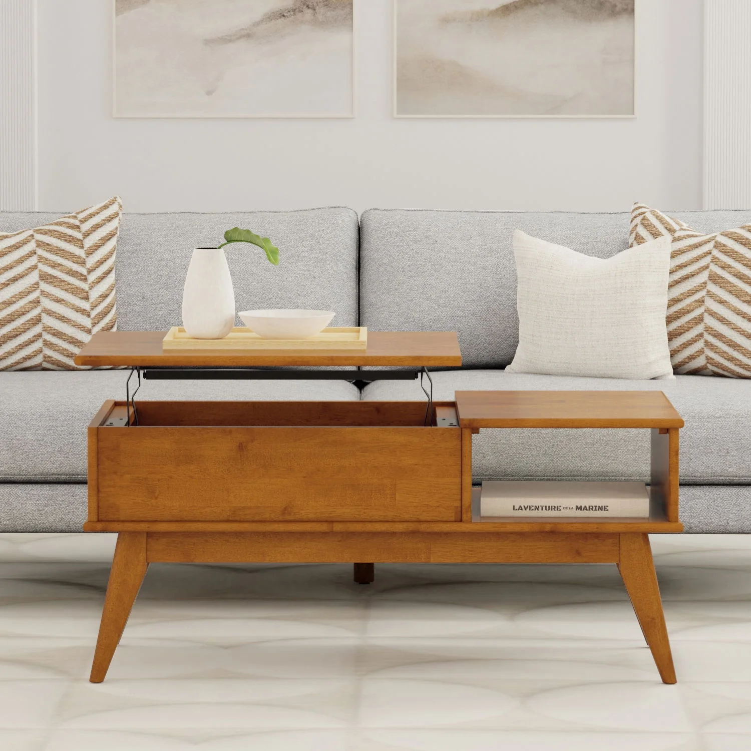 Draper - Lift Top Coffee Table - Teak - Image 6