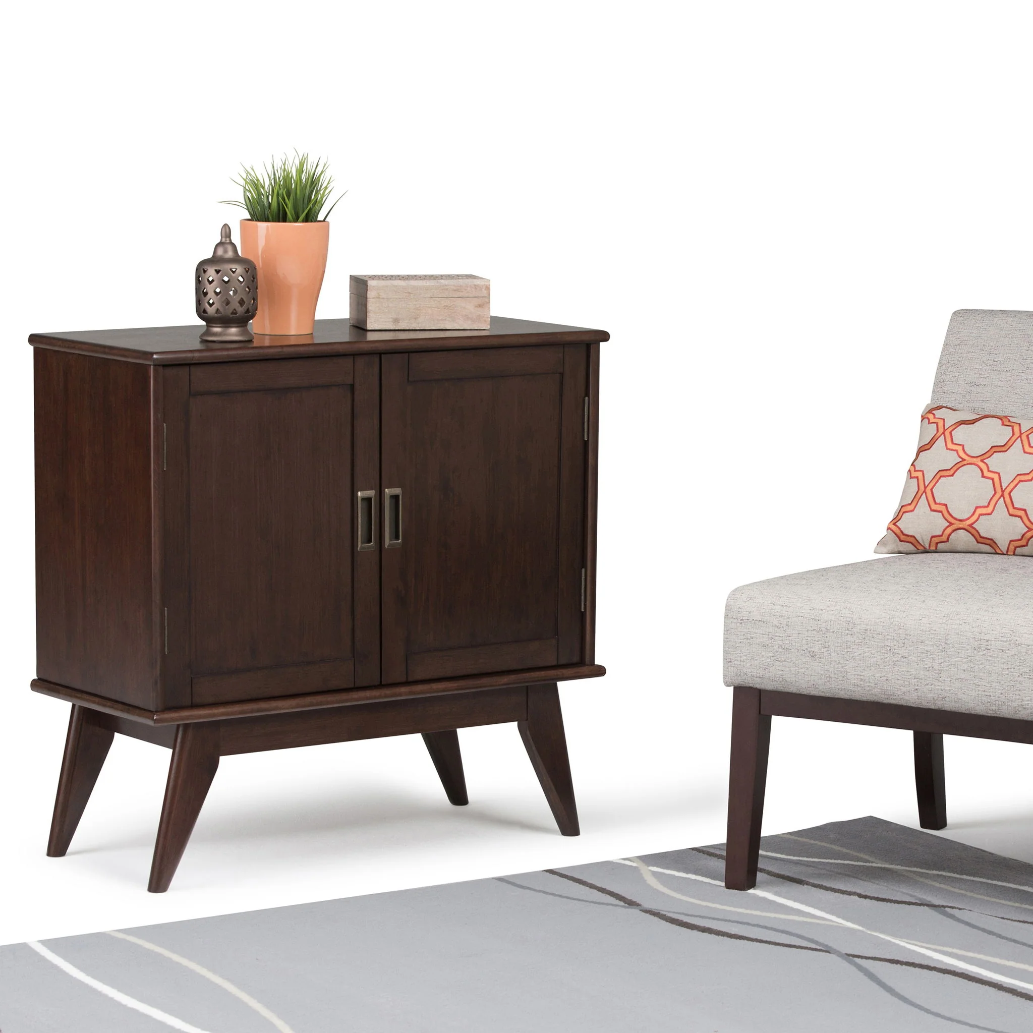 Draper - Low Storage Cabinet - Medium Auburn Brown - Image 8