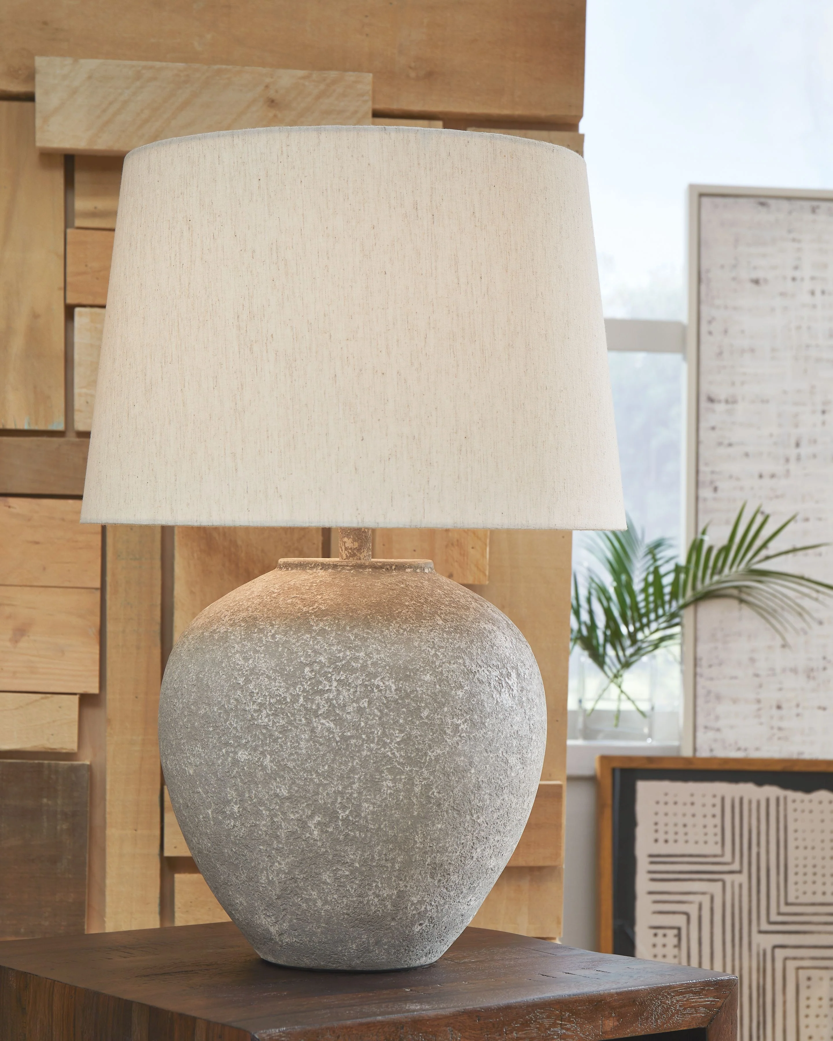 Dreward - Paper Table Lamp - Distressed Gray - Image 4