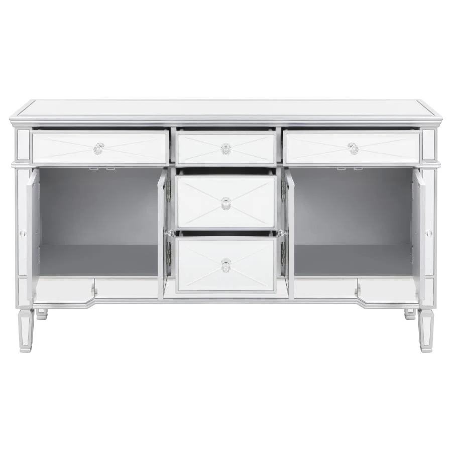 Duchess - 5-Drawer Mirrored Storage Accent Cabinet - Silver - Image 3