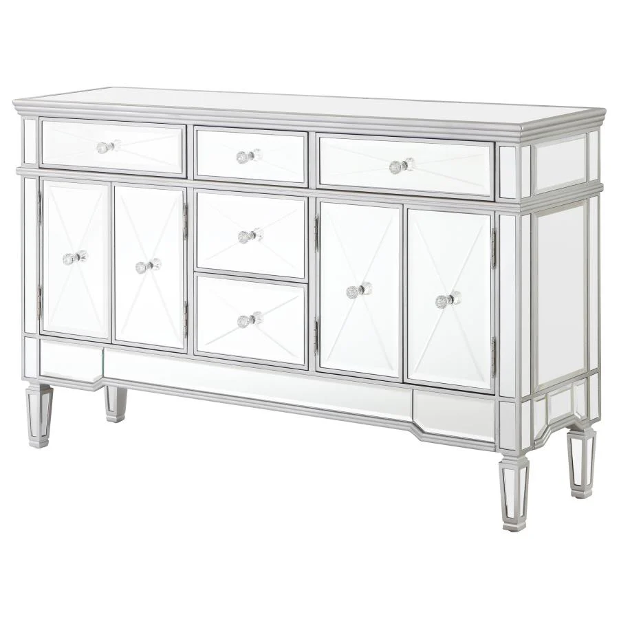Duchess - 5-Drawer Mirrored Storage Accent Cabinet - Silver - Image 4