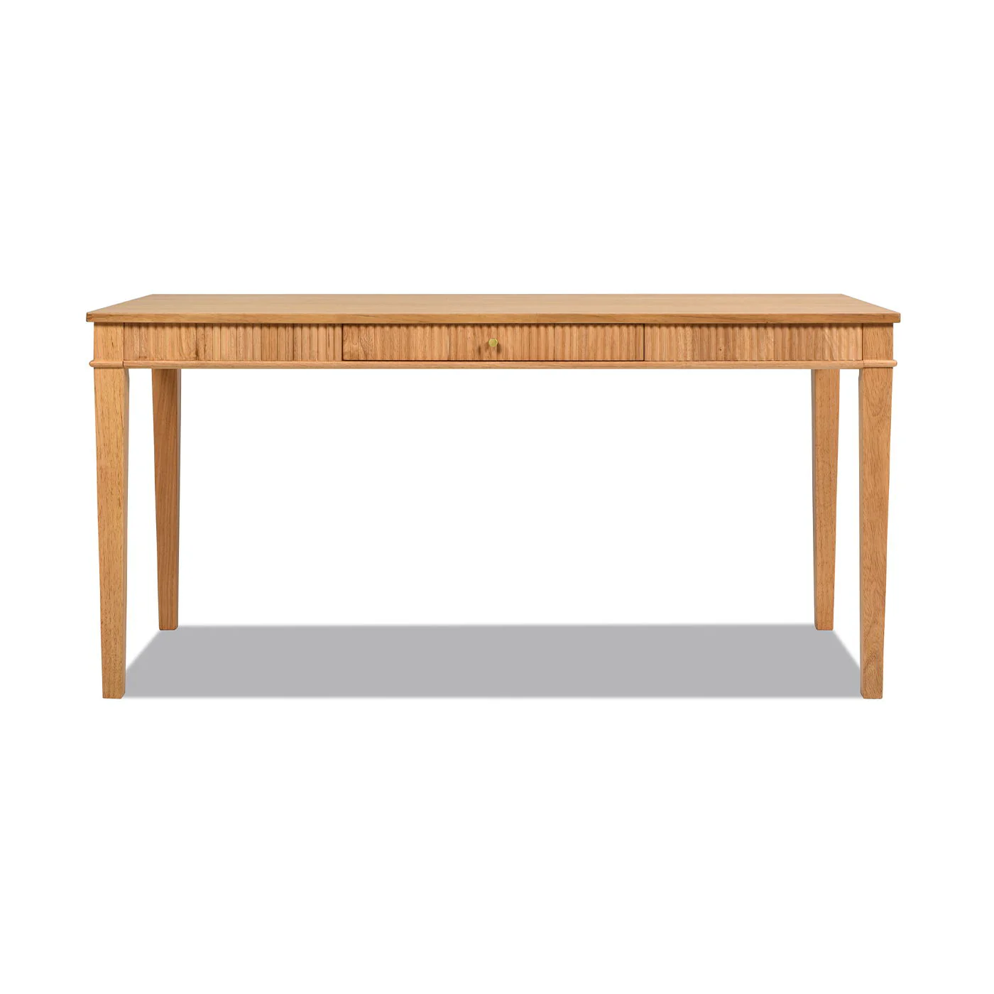 Dumont - Modern Farmhouse 1 Drawer Fluted Home Office Writing Desk - Natural Blonde - Image 2