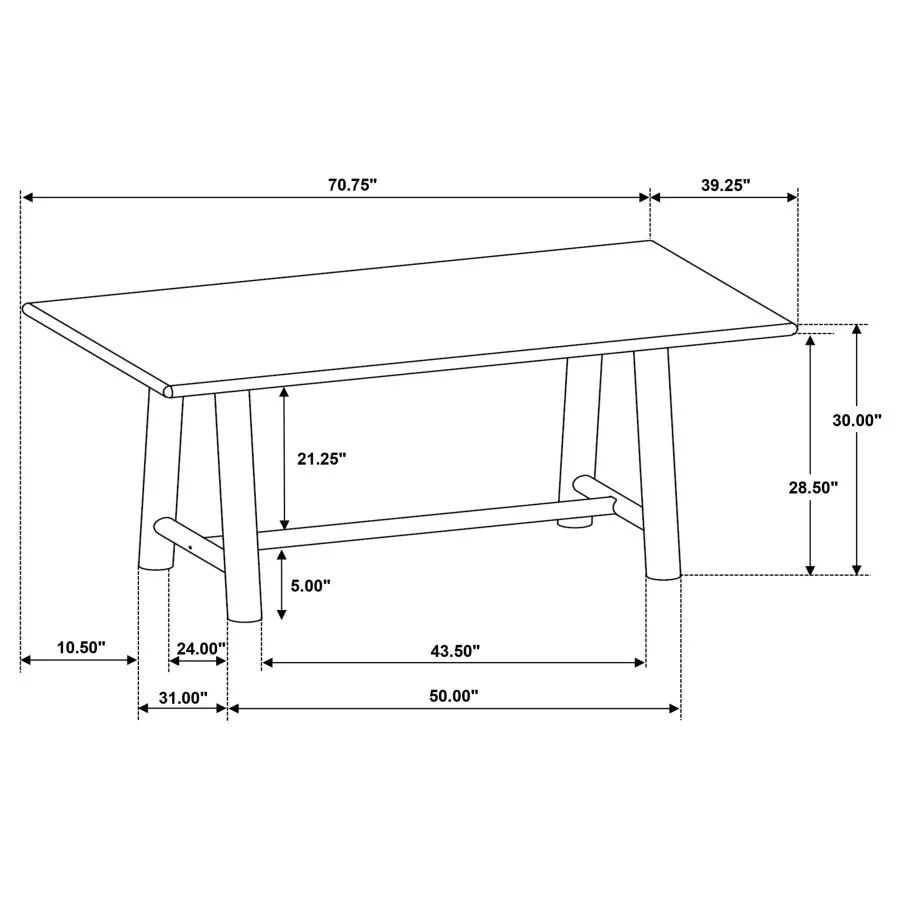 Duncan - 7 Piece Rectangular Wood Dining Table Set - Washed Oak - Image 14