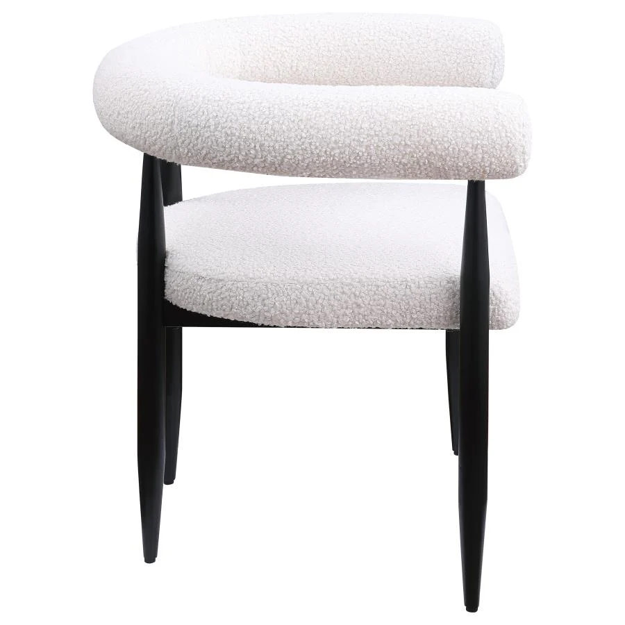 Dunmore Boucle Upholstered Dining Arm Chair Cream (Set of 2) - Image 8