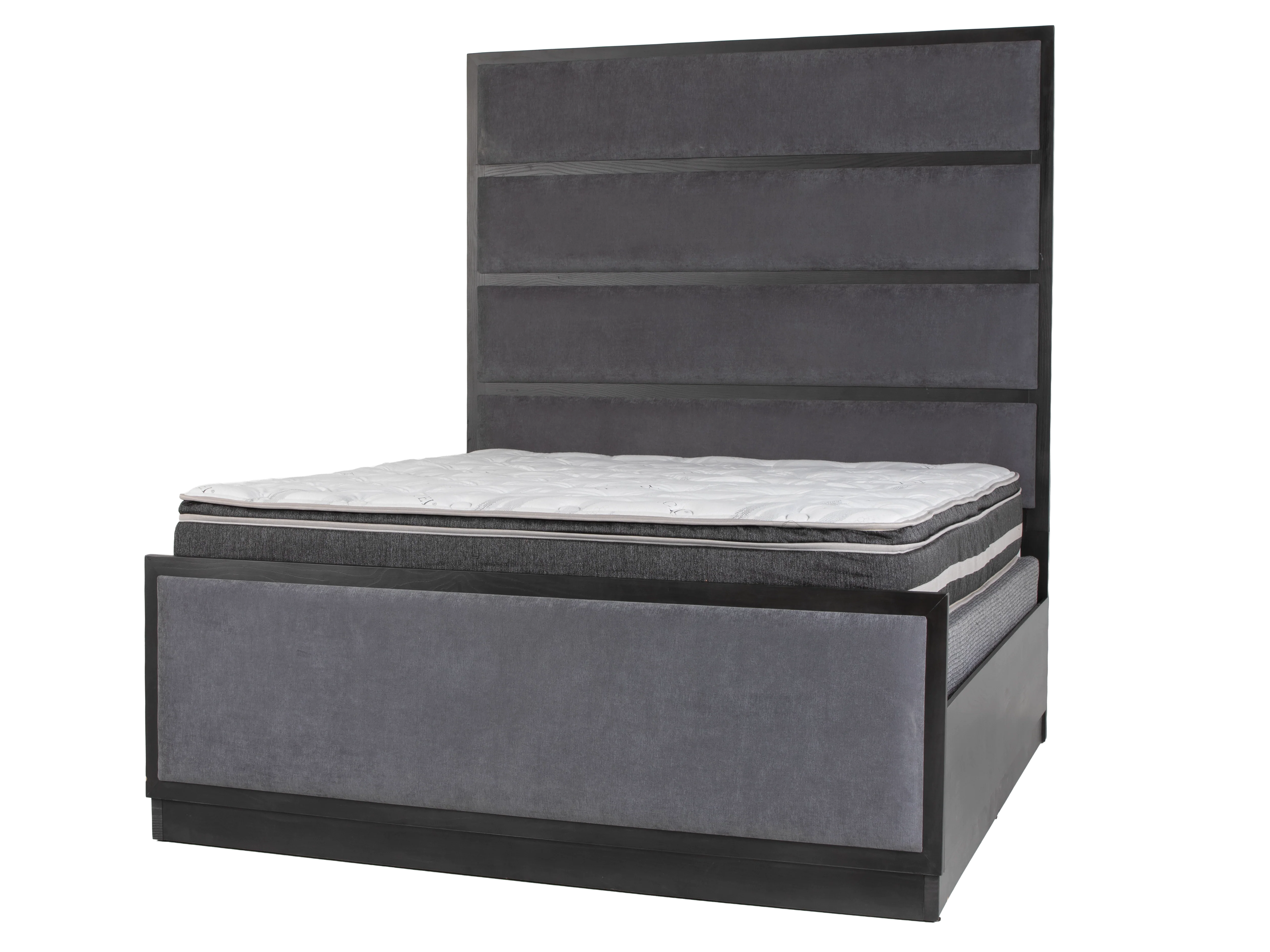 Durango Sofia Grey & Rush Pewter Upholstered Panel 6 Piece Bedroom Set - Image 4