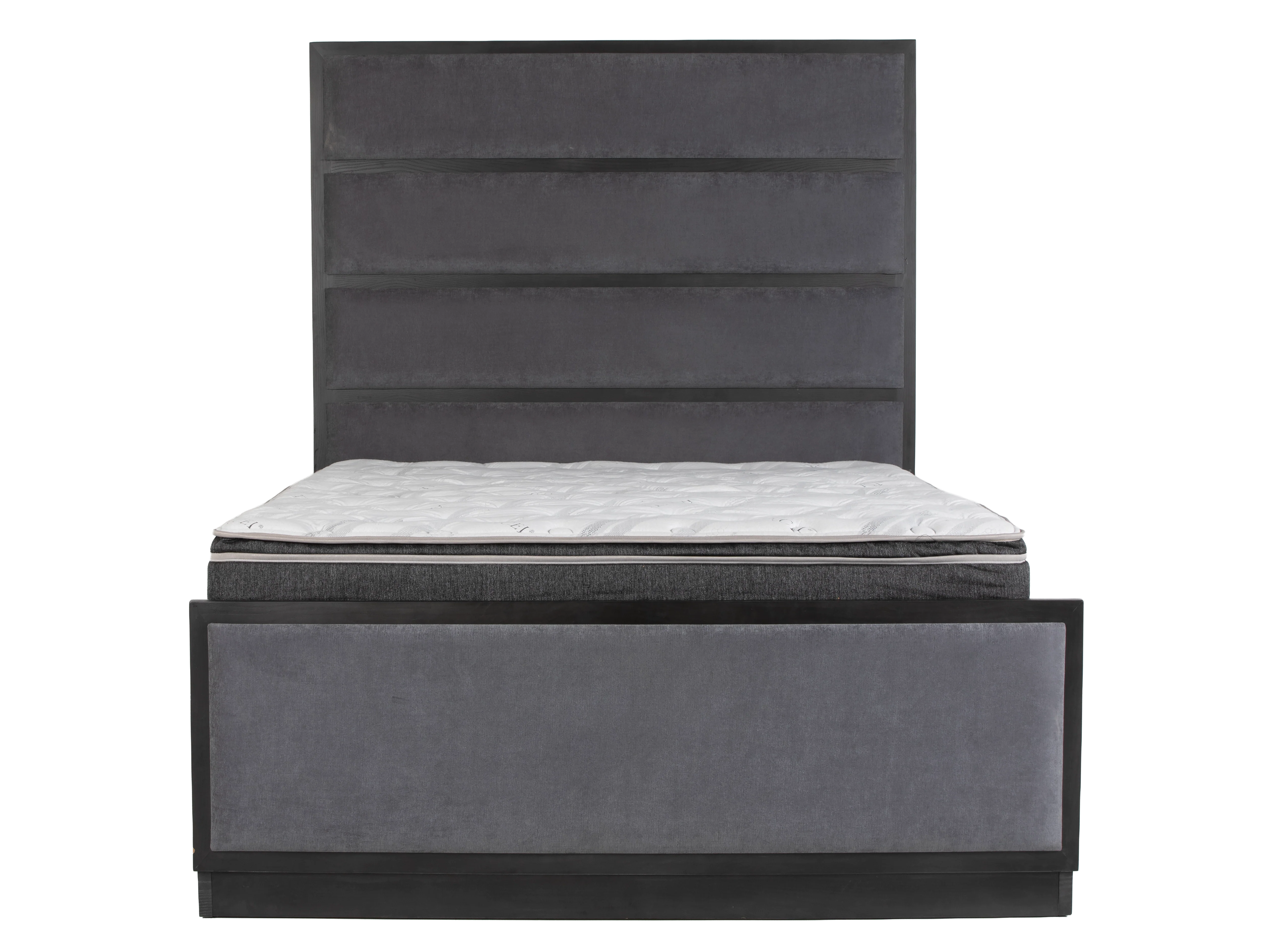 Durango Sofia Grey & Rush Pewter Upholstered Panel 6 Piece Bedroom Set - Image 5