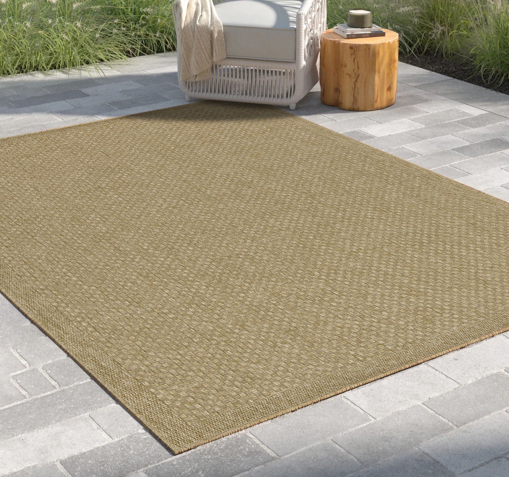 Earth - 7'10" X 10'3" Indoor, Outdoor Area Rug - Jute, Jute - Image 4