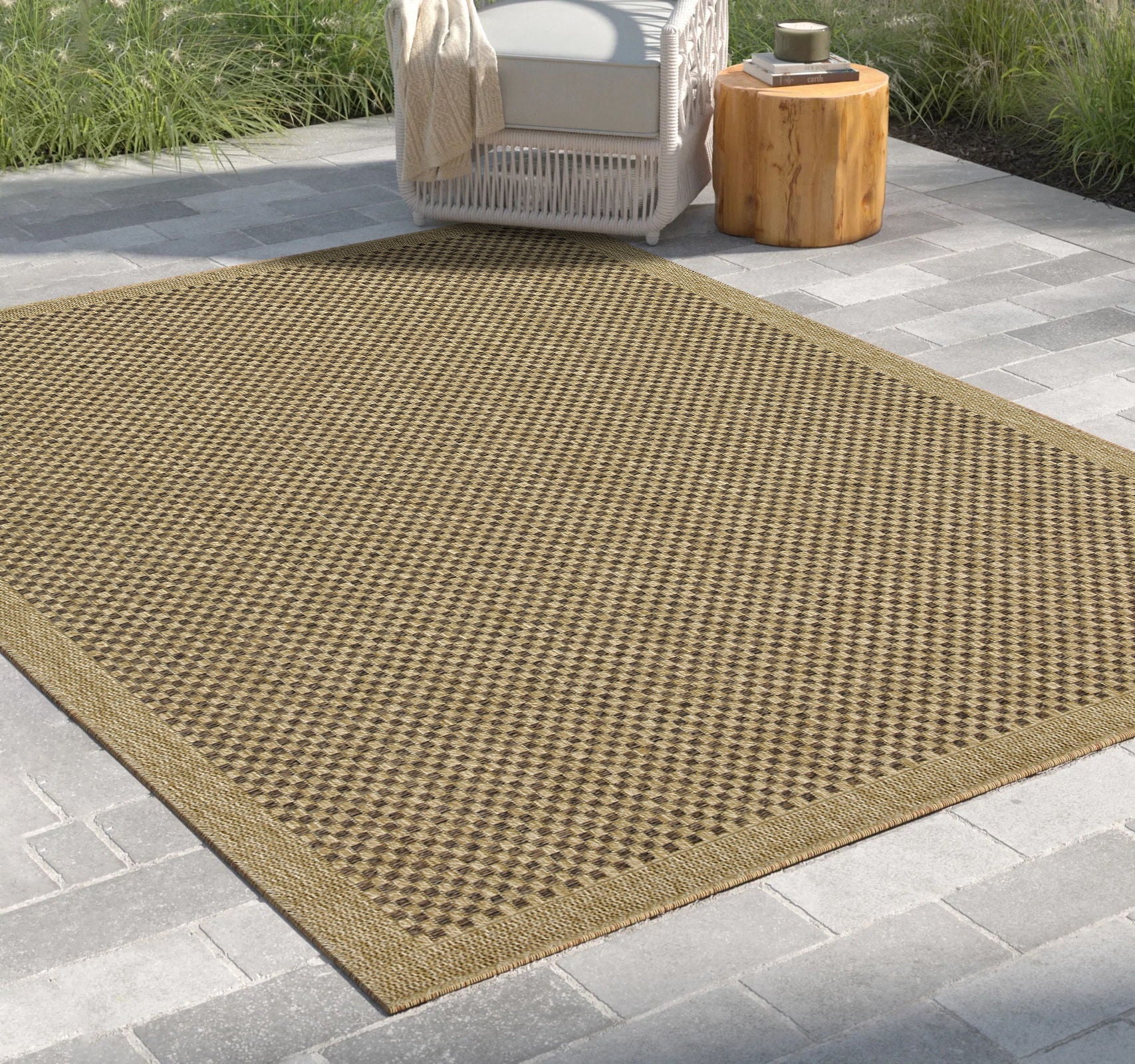 Earth - 7'10" X 10'3" Polypropylene Indoor, Outdoor Area Rug - Jute, Mocha - Image 4