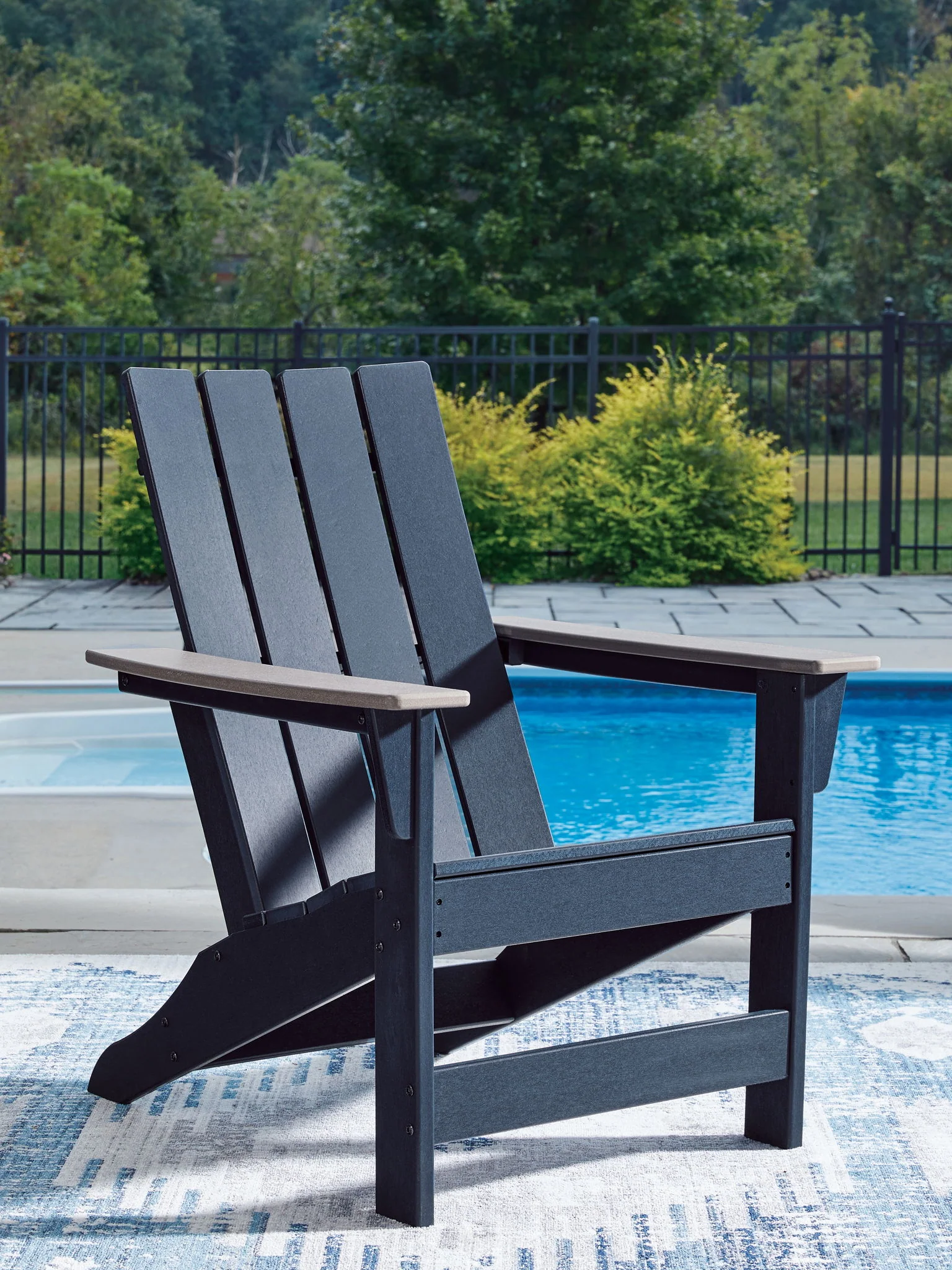 East Beach - Adirondack Chair - Black / Beige - Image 5