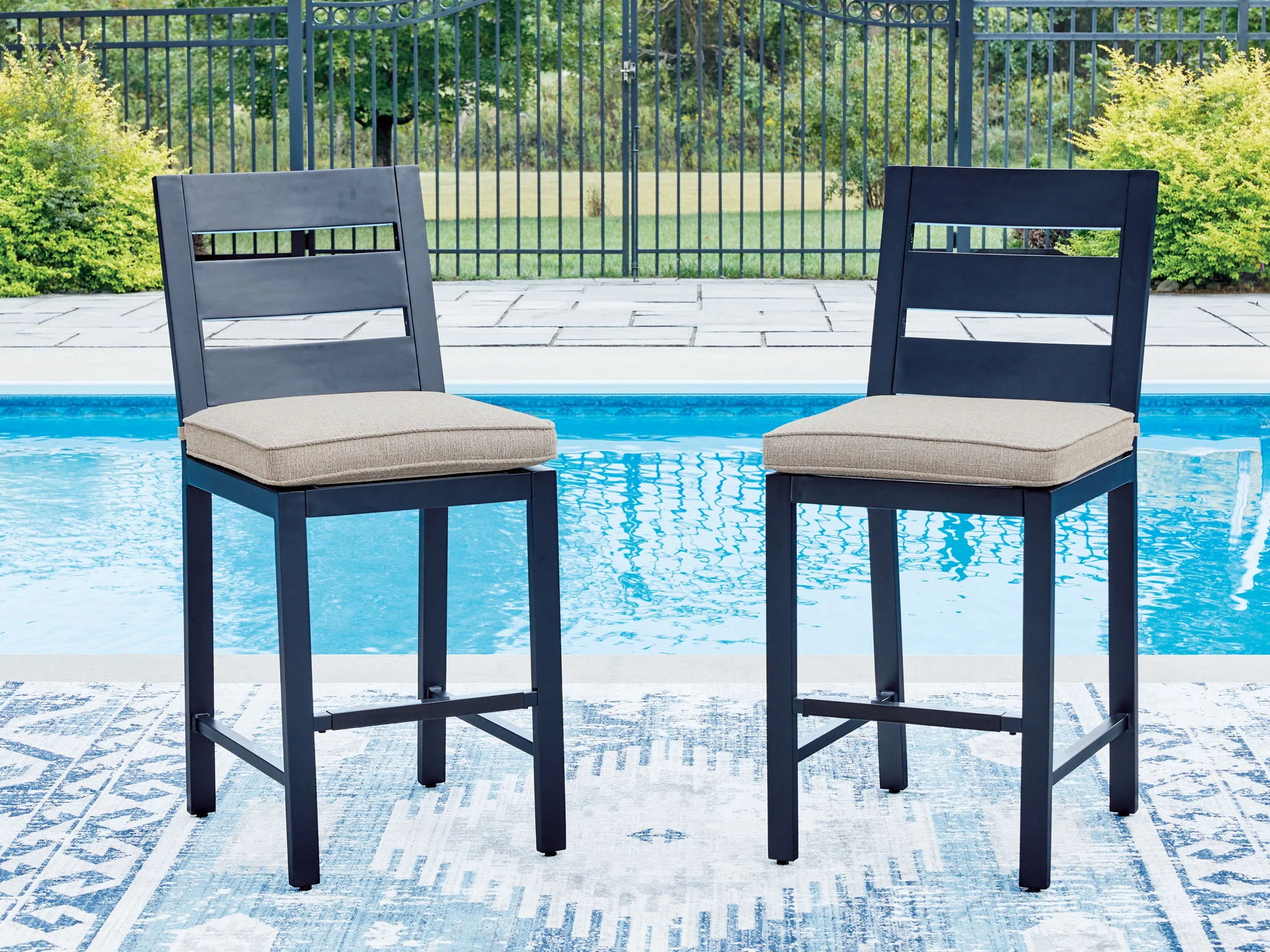 East Beach - Barstool (Set of 2) - Blue - Image 5