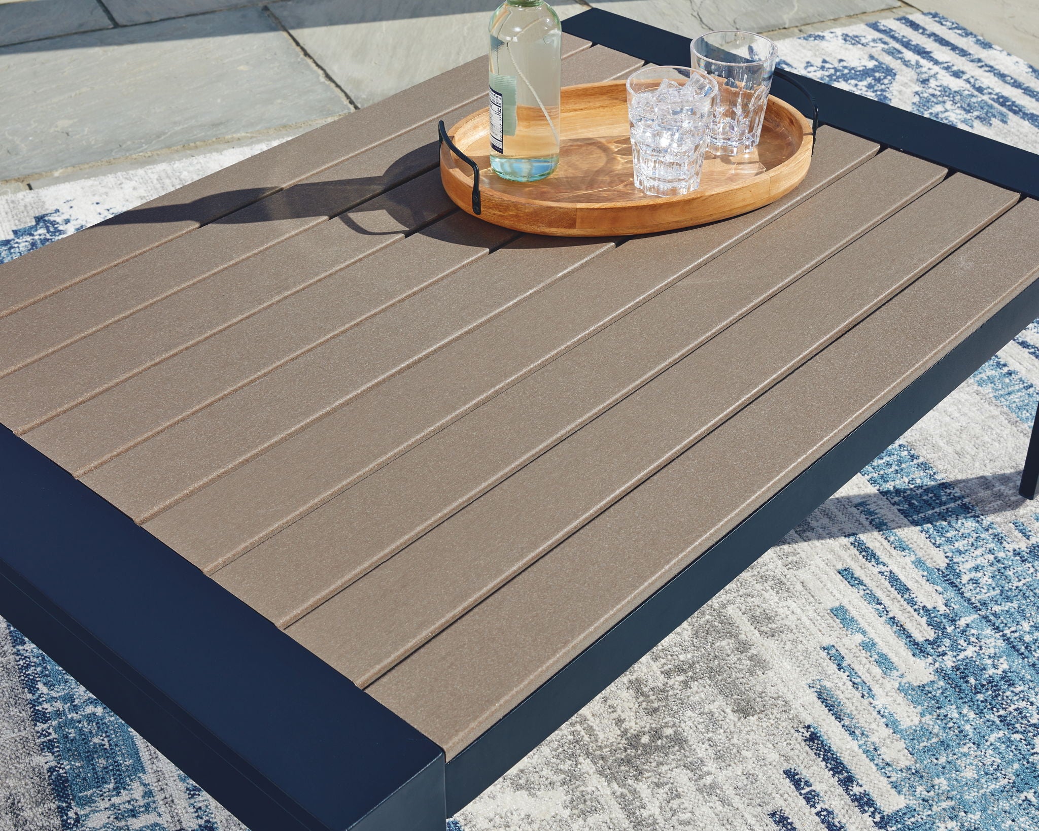East Beach - Blue - Rectangular Cocktail Table - Image 3