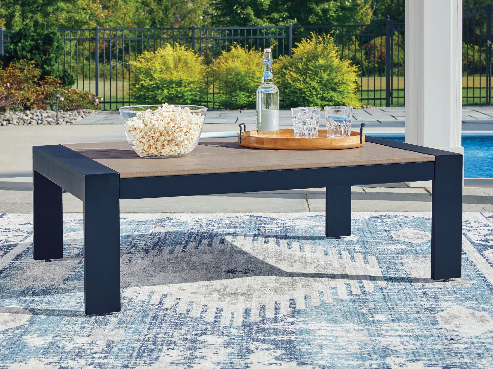 East Beach - Blue - Rectangular Cocktail Table - Image 4