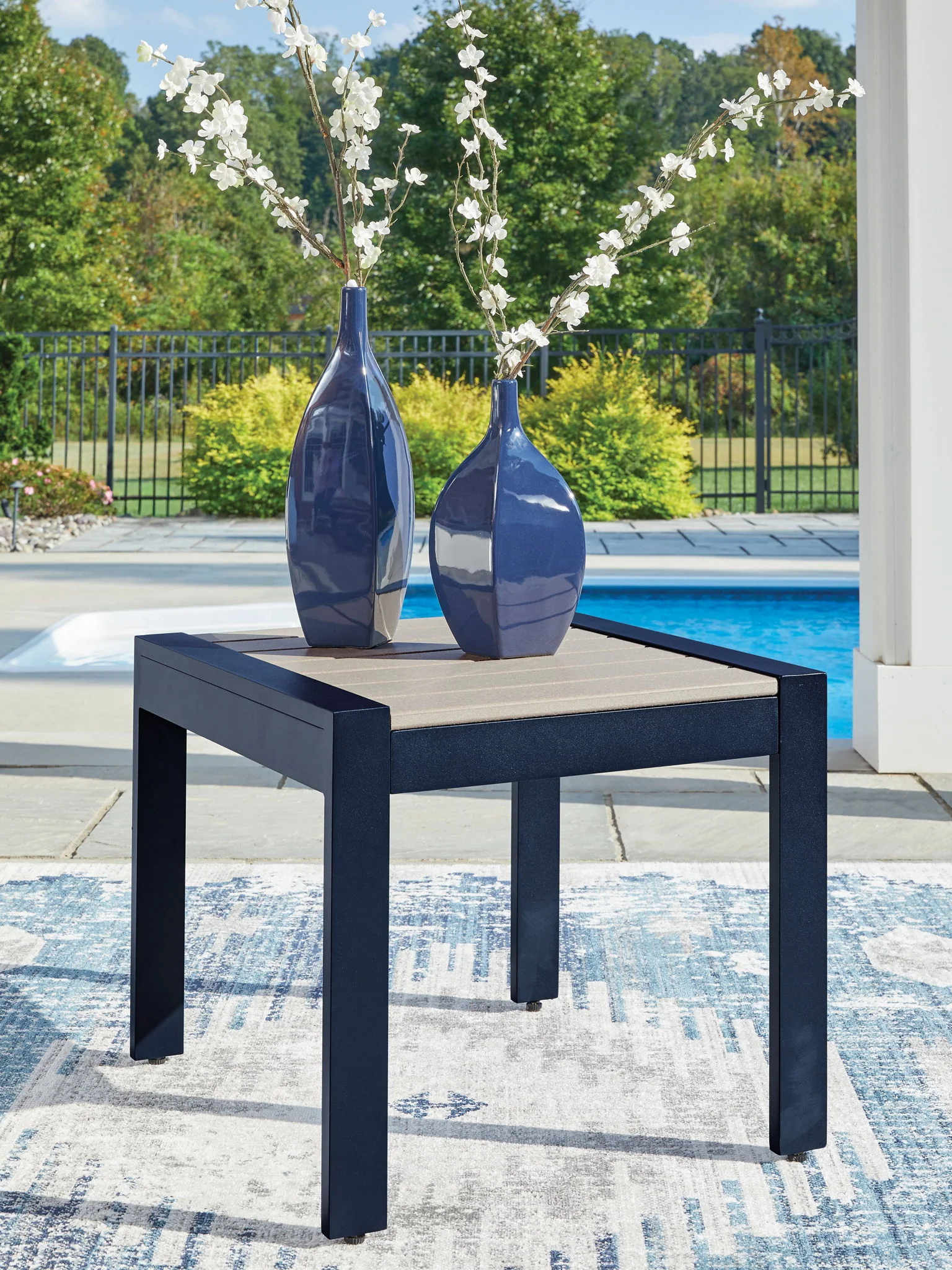 East Beach - Blue - Rectangular Cocktail Table - Image 6