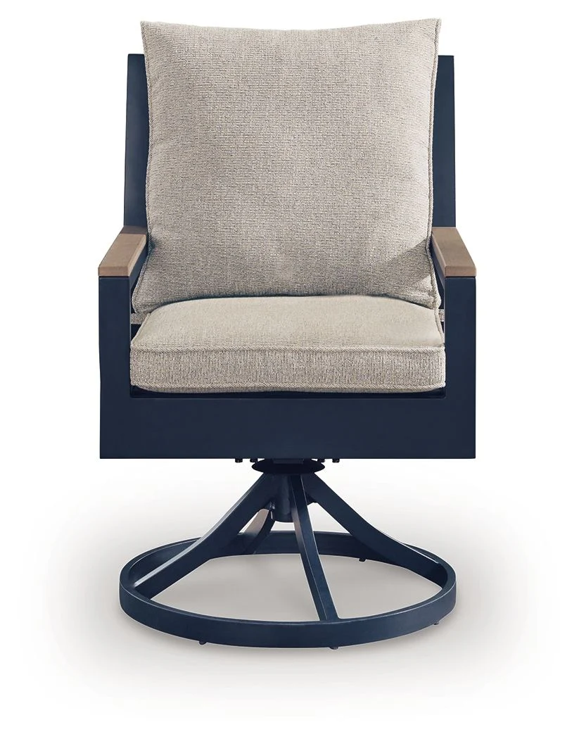 East Beach - Swivel Chair With Cushion (Set of 2) - Blue - Image 6