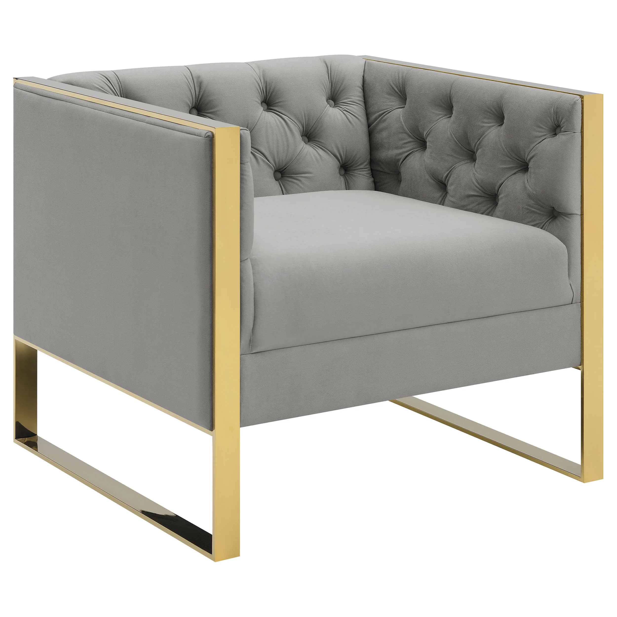 Eastbrook Velvet Upholstered Tufted Accent Chair Grey - Image 15
