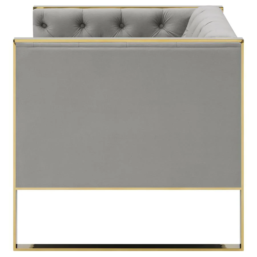 Eastbrook Velvet Upholstered Tufted Accent Chair Grey - Image 4