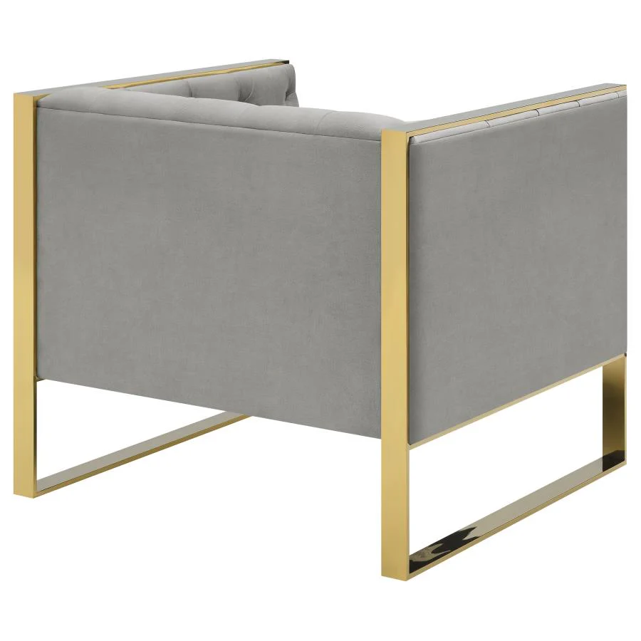 Eastbrook Velvet Upholstered Tufted Accent Chair Grey - Image 6