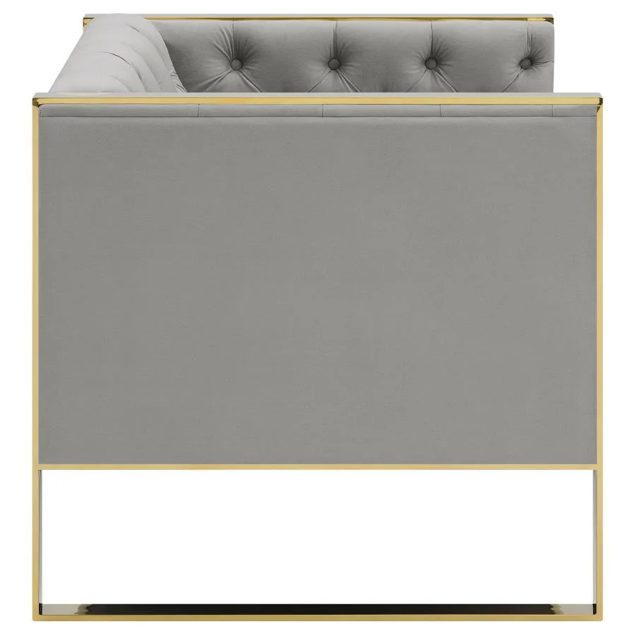 Eastbrook Velvet Upholstered Tufted Accent Chair Grey - Image 7