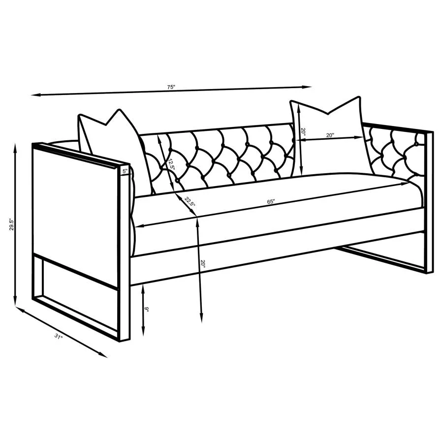 Eastbrook Velvet Upholstered Tufted Sofa Grey - Image 12