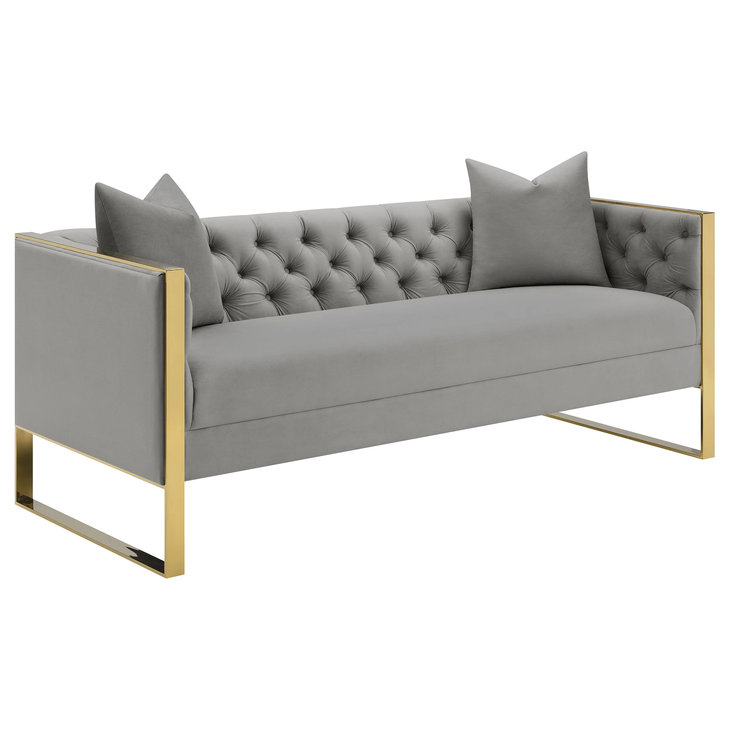 Eastbrook Velvet Upholstered Tufted Sofa Grey - Image 15
