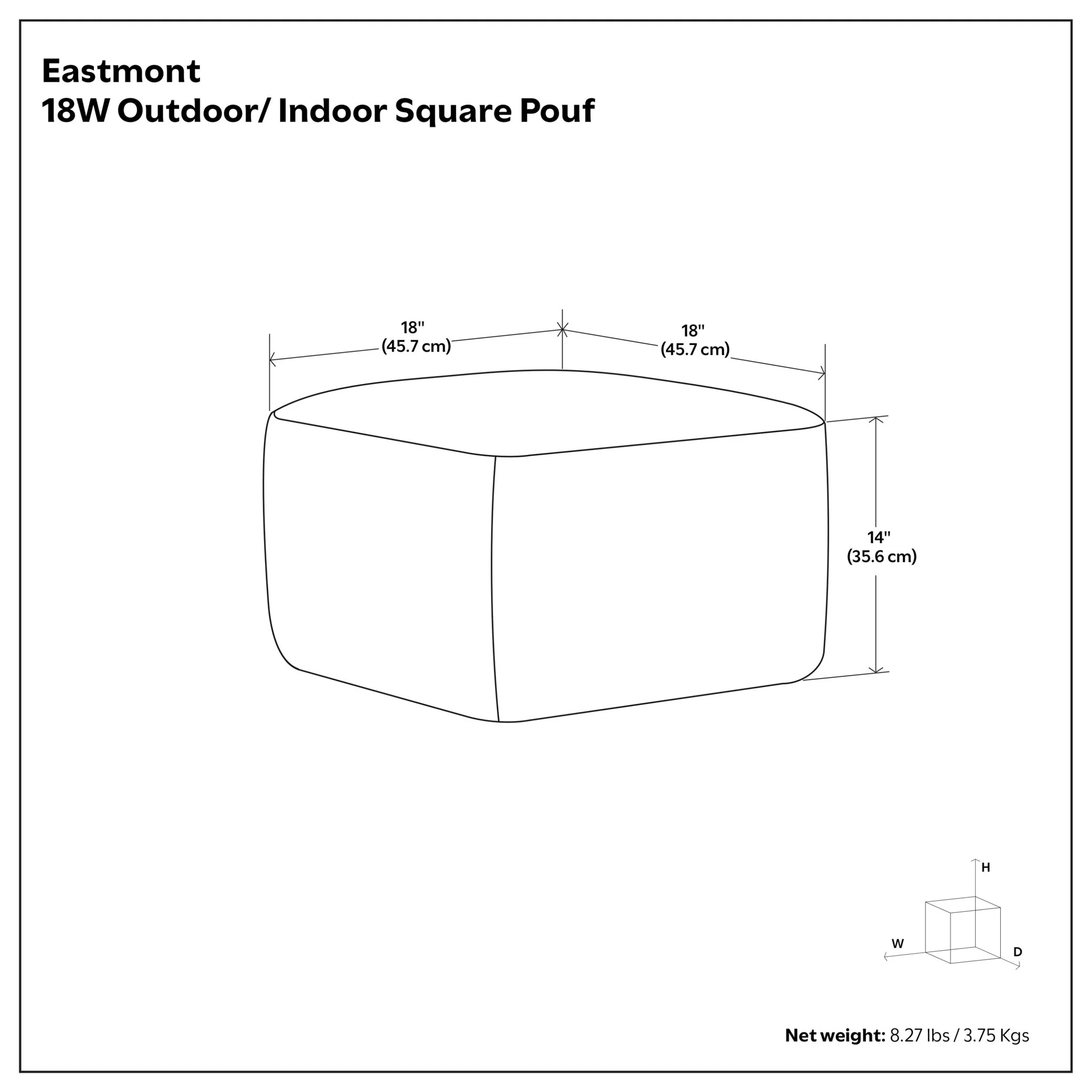Eastmont - Outdoor / Indoor Pouf - Cream - Image 2
