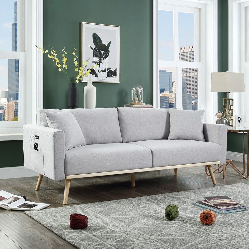 Easton - Fabric Sofa With USB Charging Ports Pockets And Pillows - Image 2