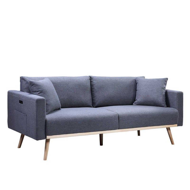 Easton - Fabric Sofa With USB Charging Ports Pockets And Pillows - Image 5