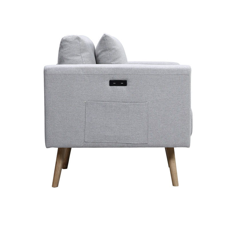 Easton - Fabric Sofa With USB Charging Ports Pockets And Pillows - Image 7