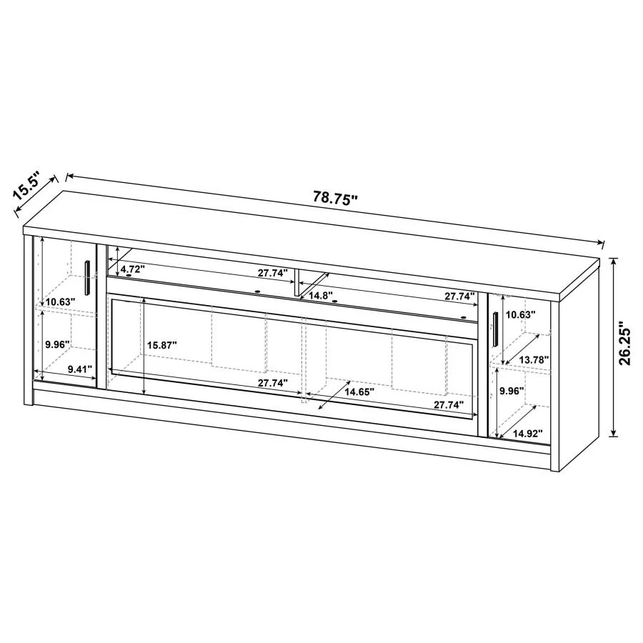 Eddy - 79" 2-Door TV Stand Fireplace Media Console - Mango - Image 15