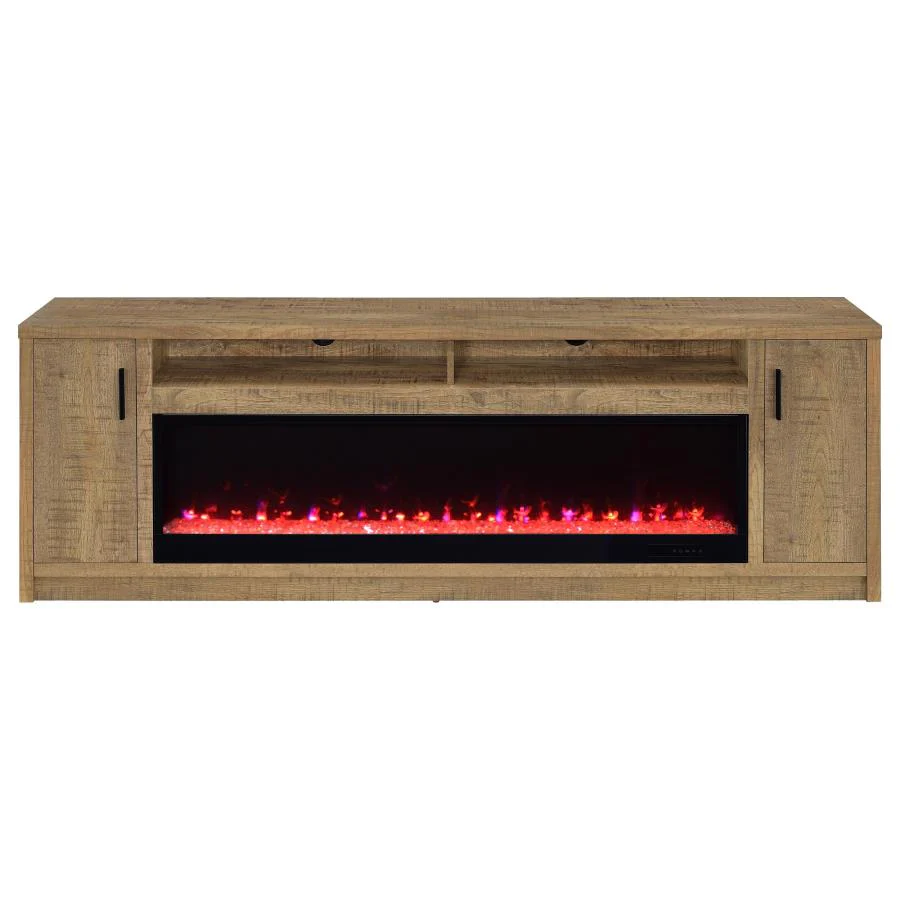 Eddy - 79" 2-Door TV Stand Fireplace Media Console - Mango - Image 5