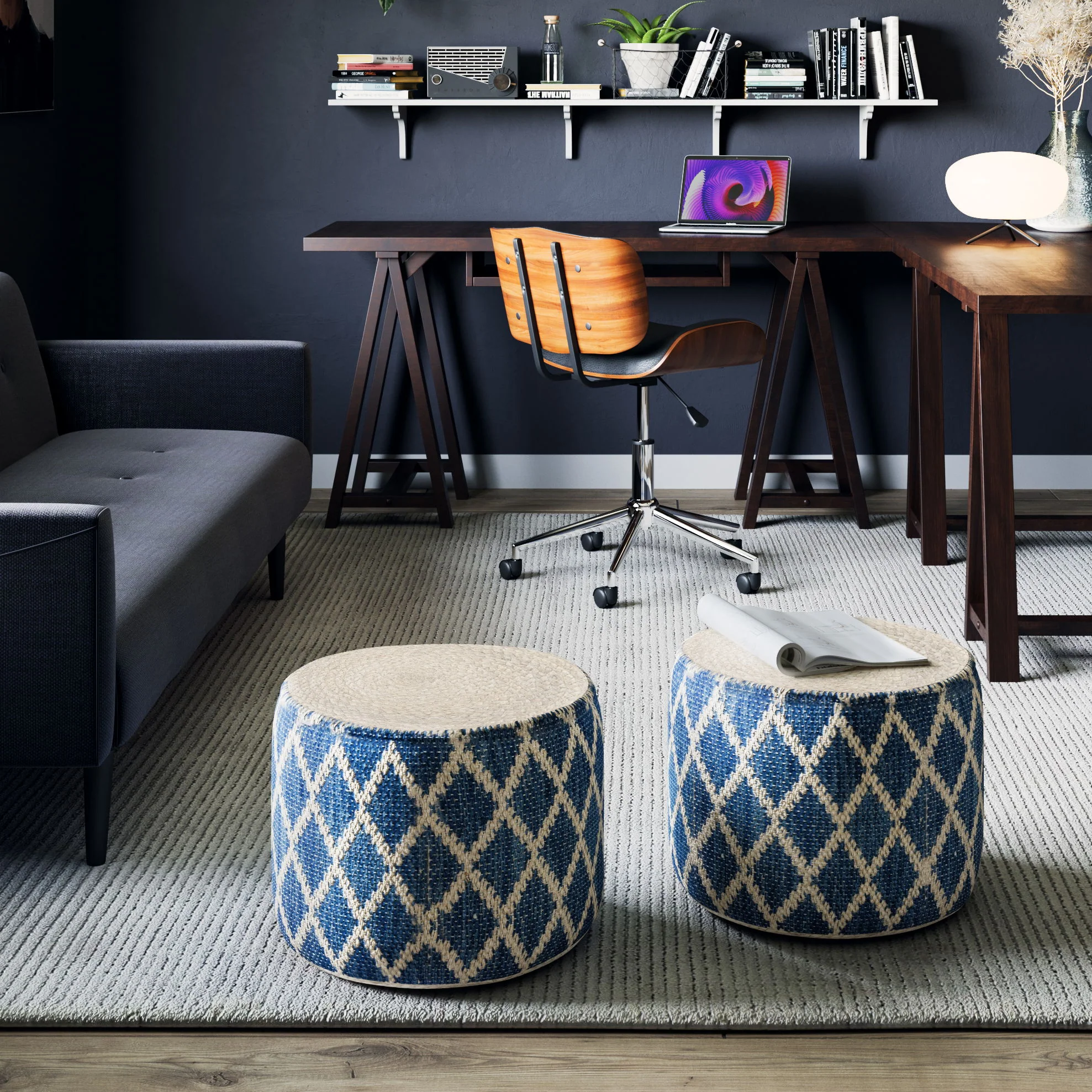 Edgeley - Handcrafted Round Pouf - Image 8
