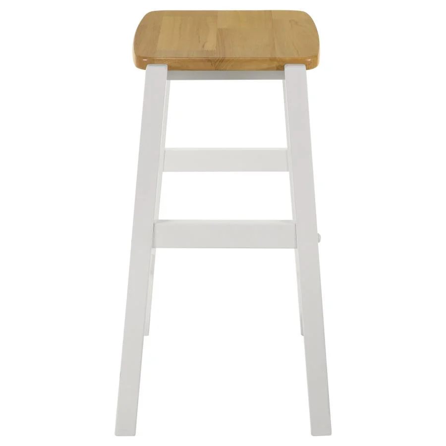Edgeworth Wood Backless Counter Stool White (Set of 2) - Image 4