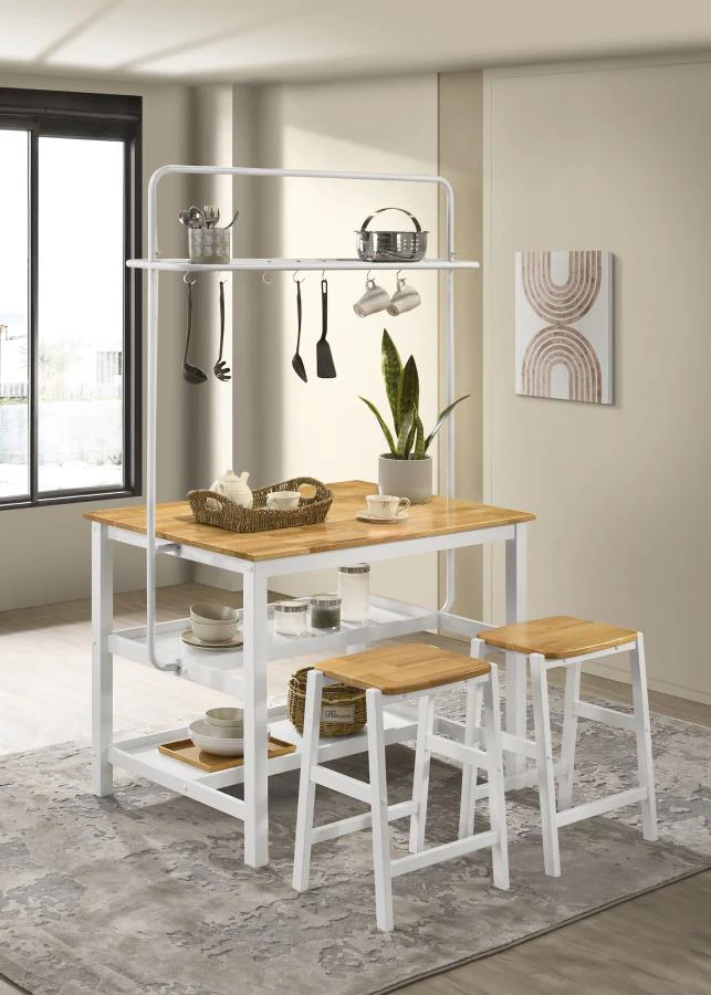 Edgeworth Wood Backless Counter Stool White (Set of 2) - Image 7