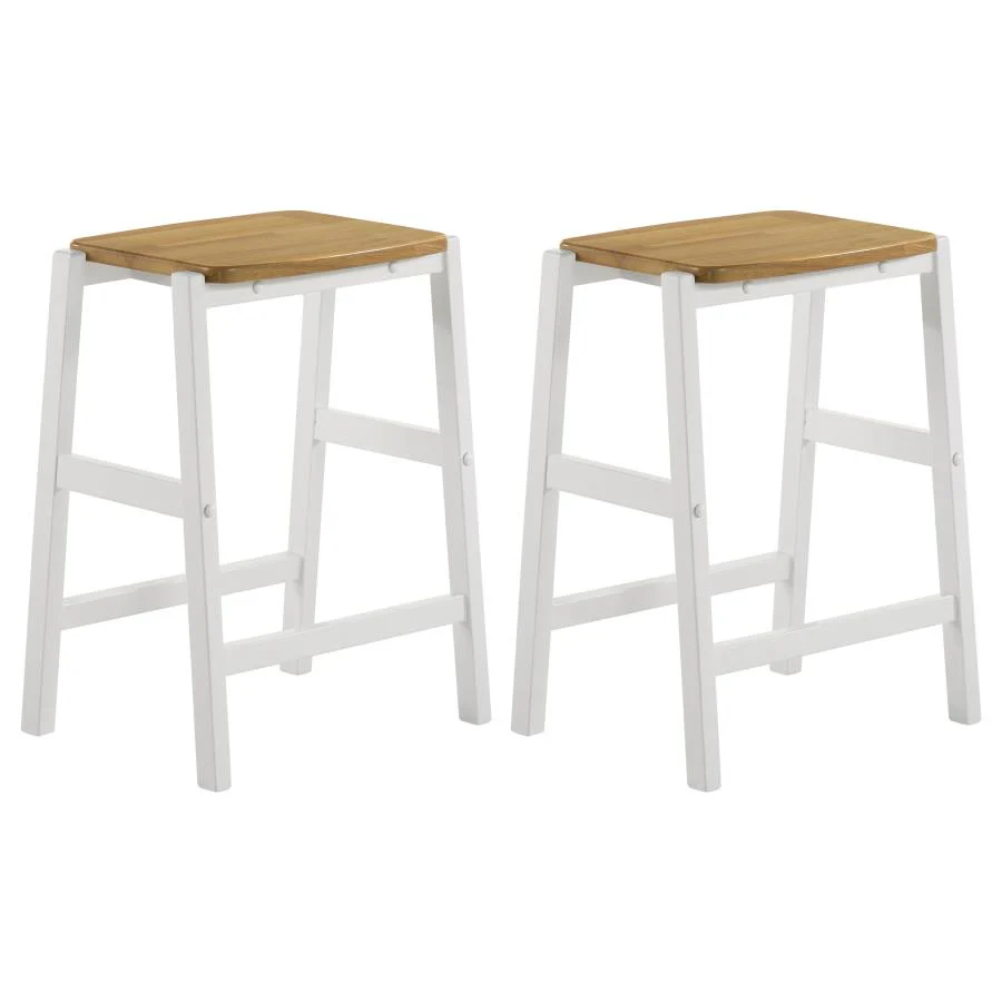 Edgeworth Wood Backless Counter Stool White (Set of 2) - Image 9