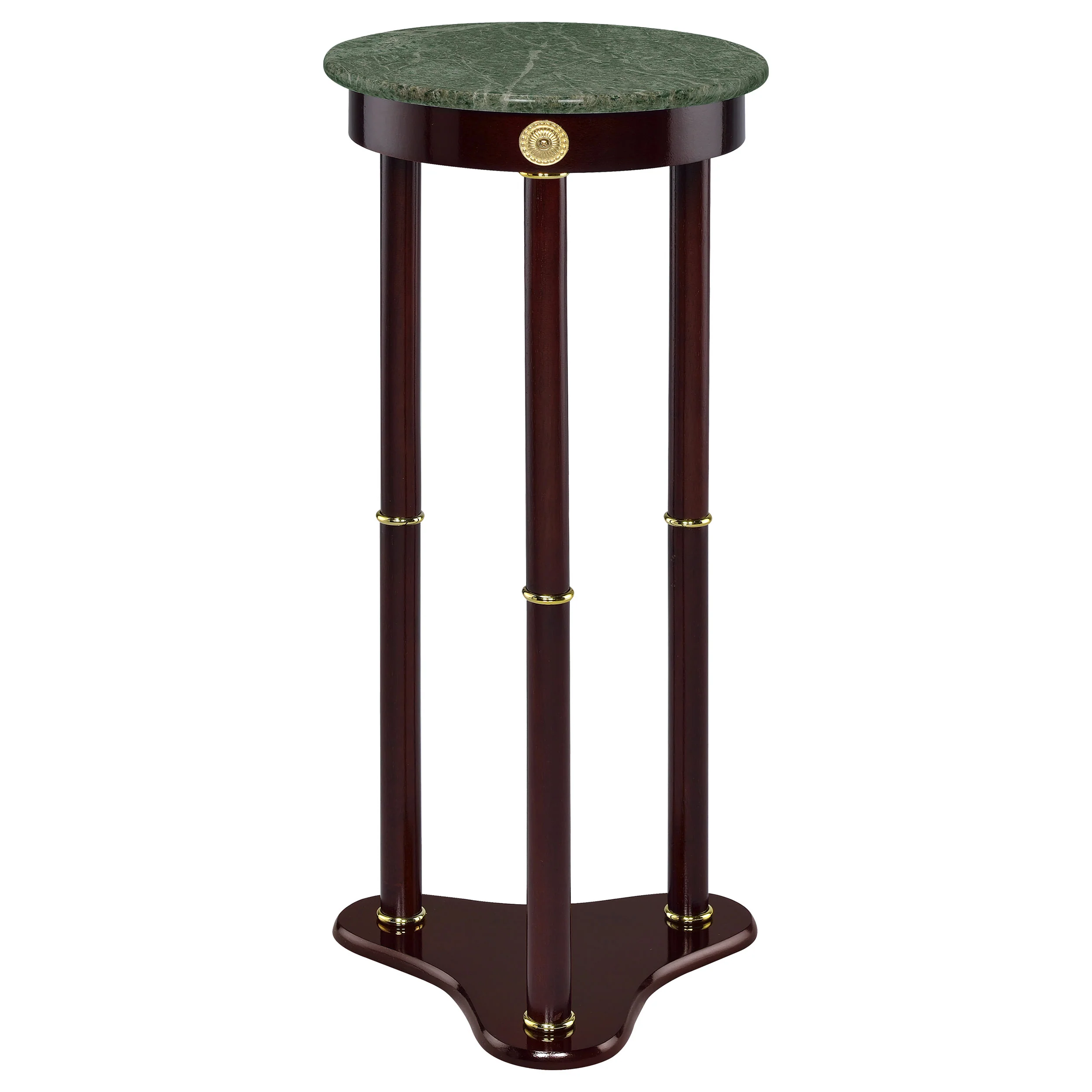 Edite - Round Marble Top Accent Side Table - Merlot - Image 8