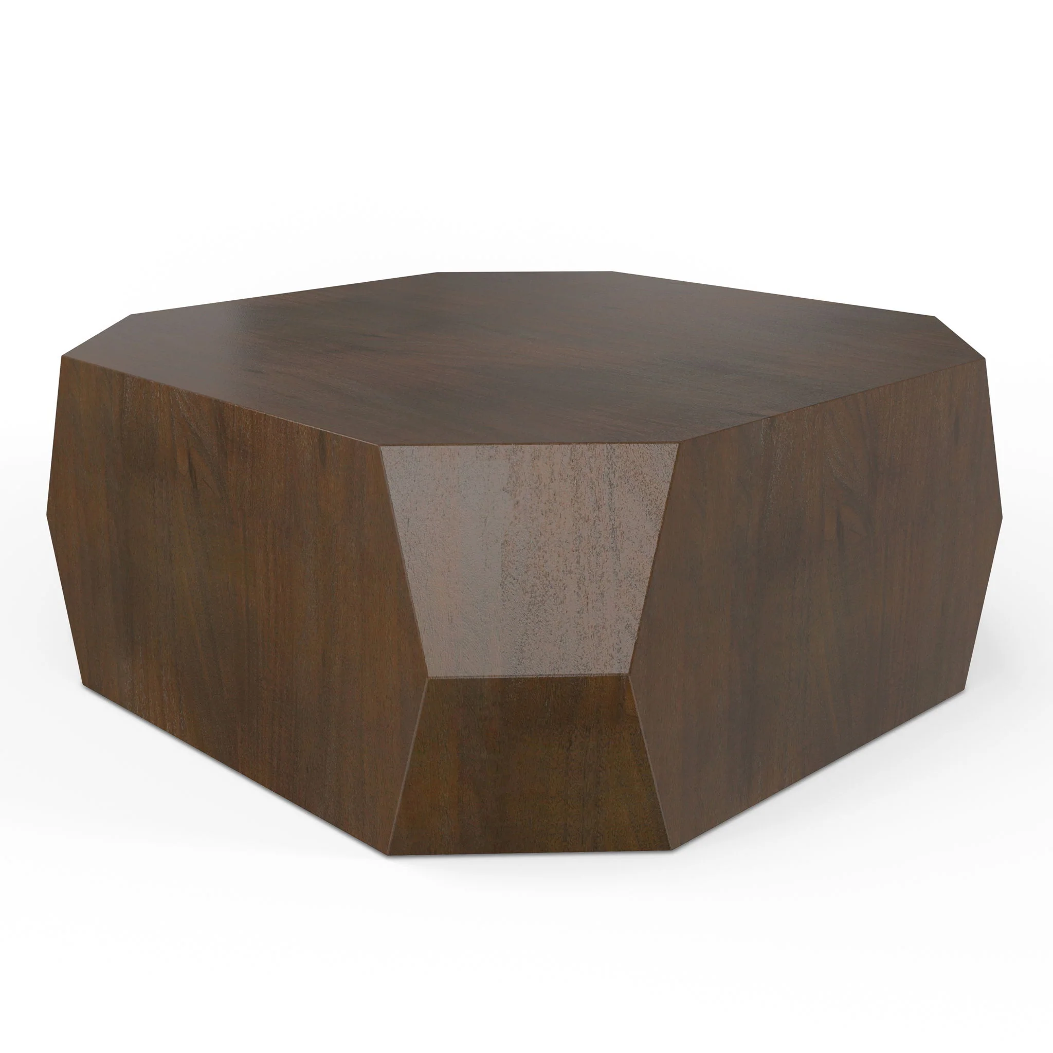Eisley - Coffee Table With Geometric Design, - Walnut - Image 4