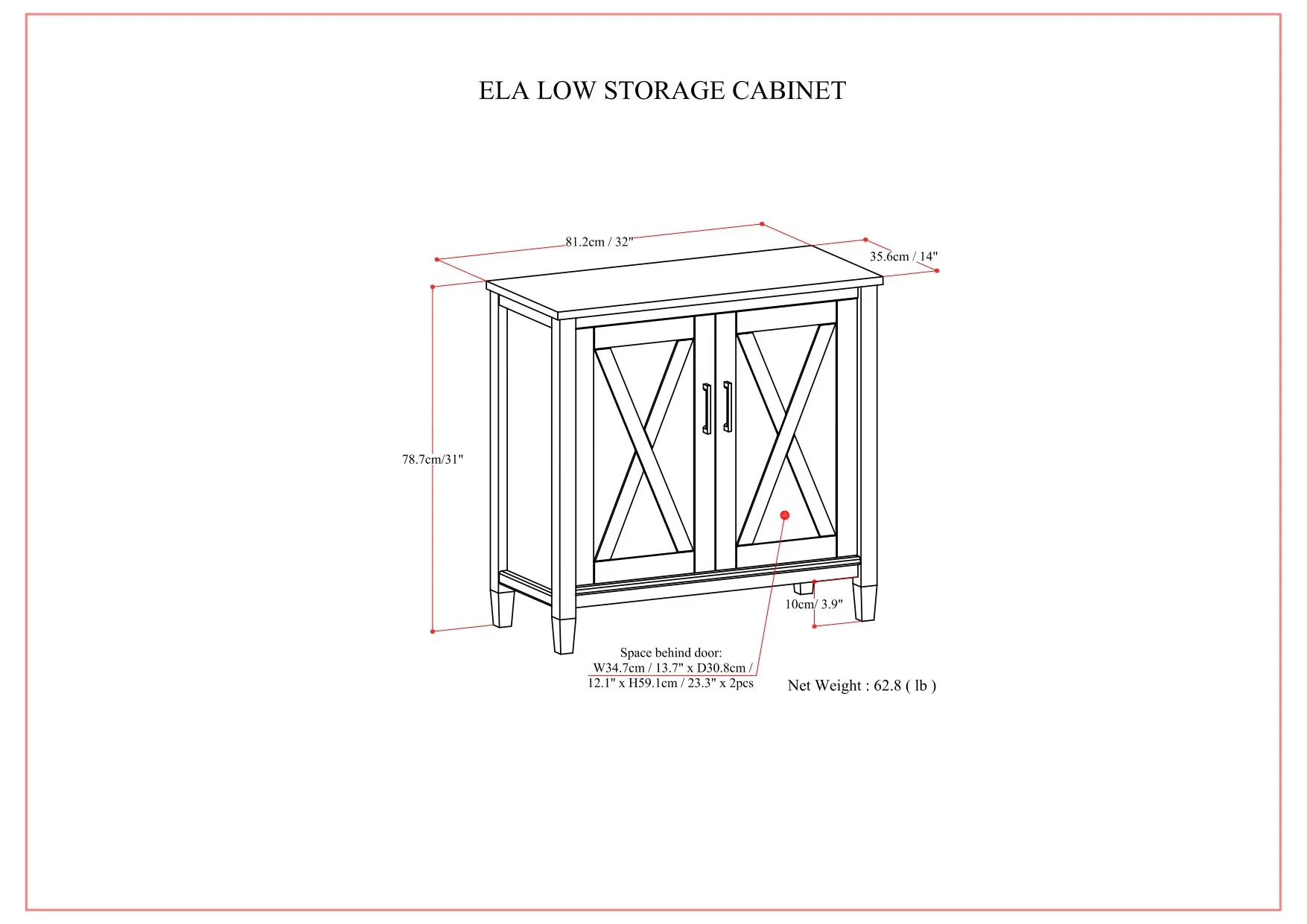 Ela - Low Storage Cabinet - Smoky Brown - Image 6