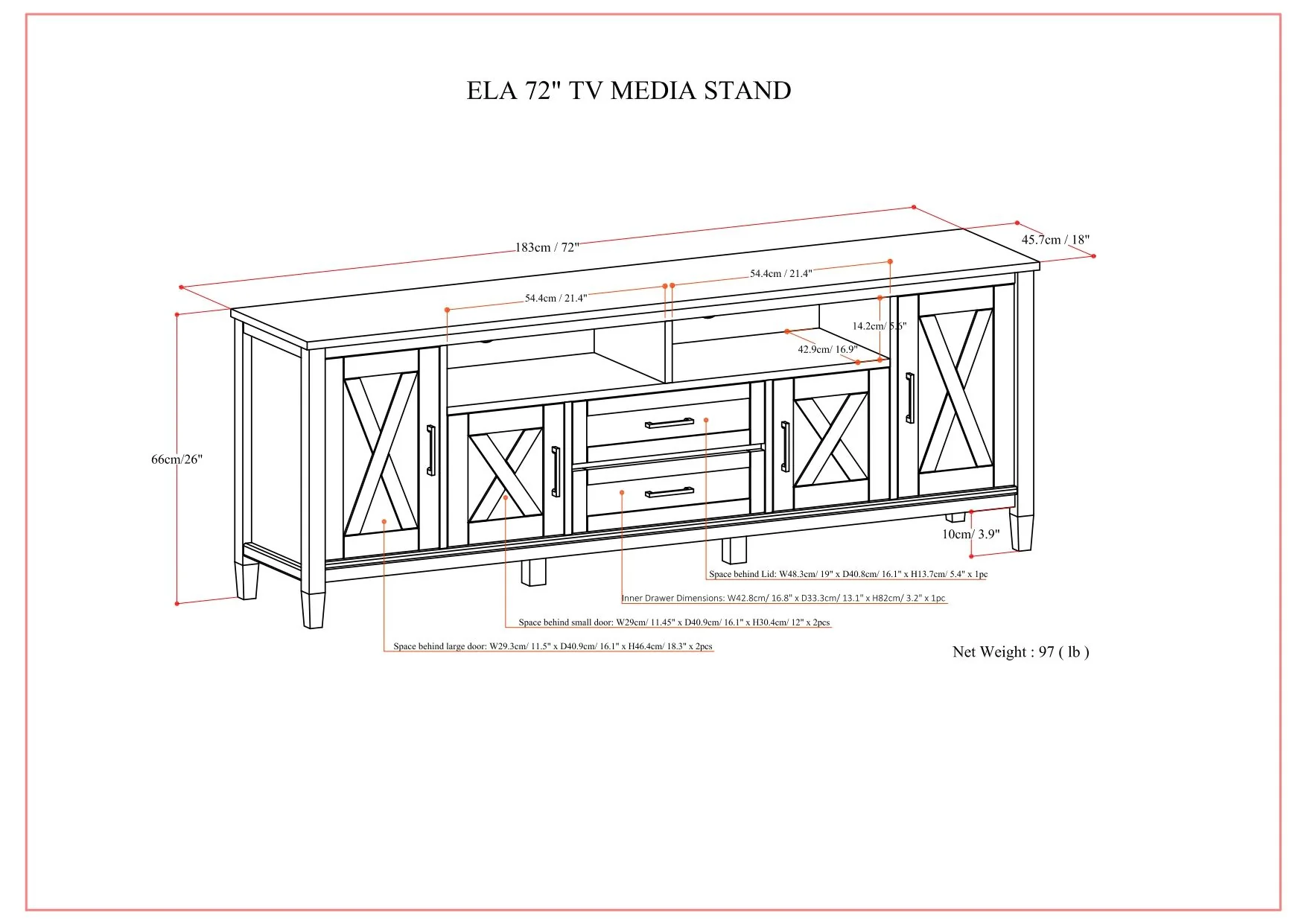 Ela - TV Media Stand - Smoky Brown - Image 7