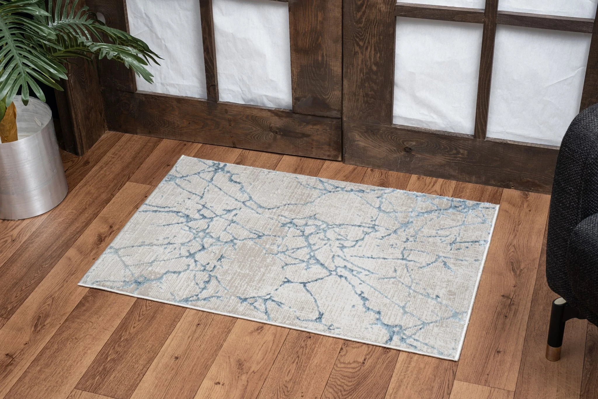 Elegance - 5'3" X 7'3" Area Rug - Blue, Polyester - Image 2
