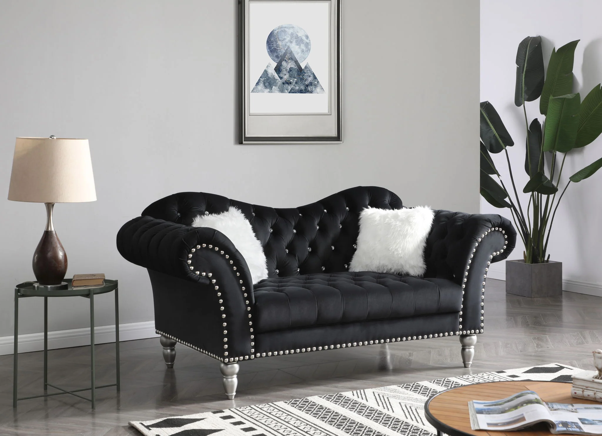 Elegant Round Arm Loveseat - Image 3