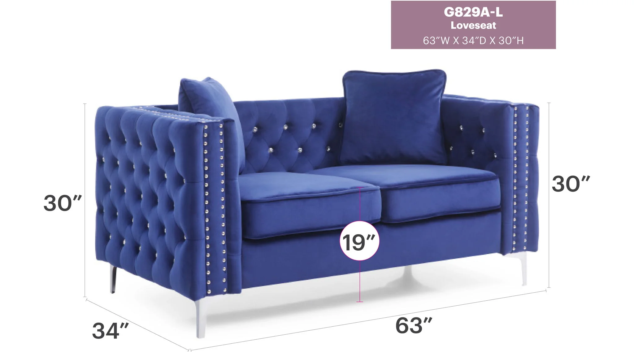 Elegant Track Arm Loveseat - Image 17
